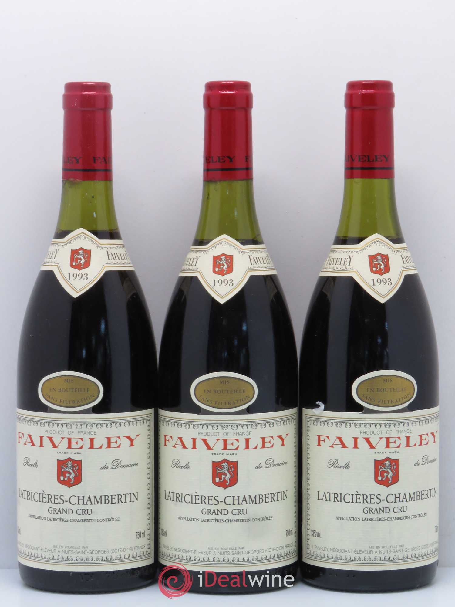 Latricières-Chambertin Grand Cru Faiveley 1993 - Lot de 3 bouteilles - 0