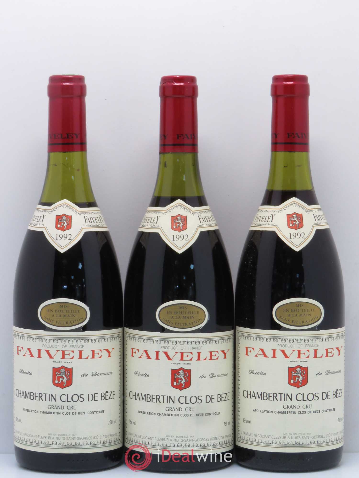 Chambertin Clos de Bèze Grand Cru Faiveley 1992 - Lot de 3 bouteilles - 0