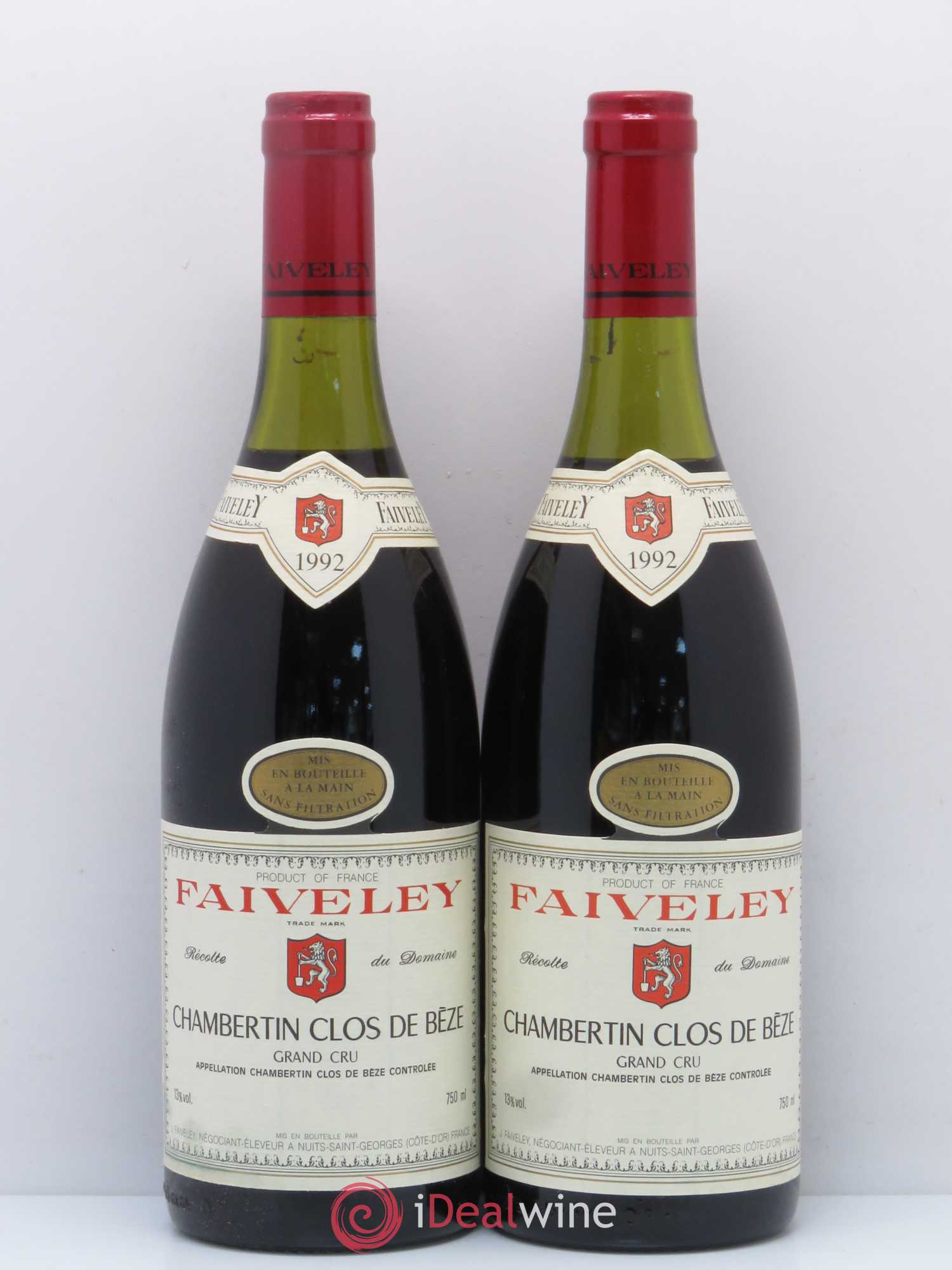 Chambertin Clos de Bèze Grand Cru Faiveley 1992 - Lot de 2 bouteilles - 0