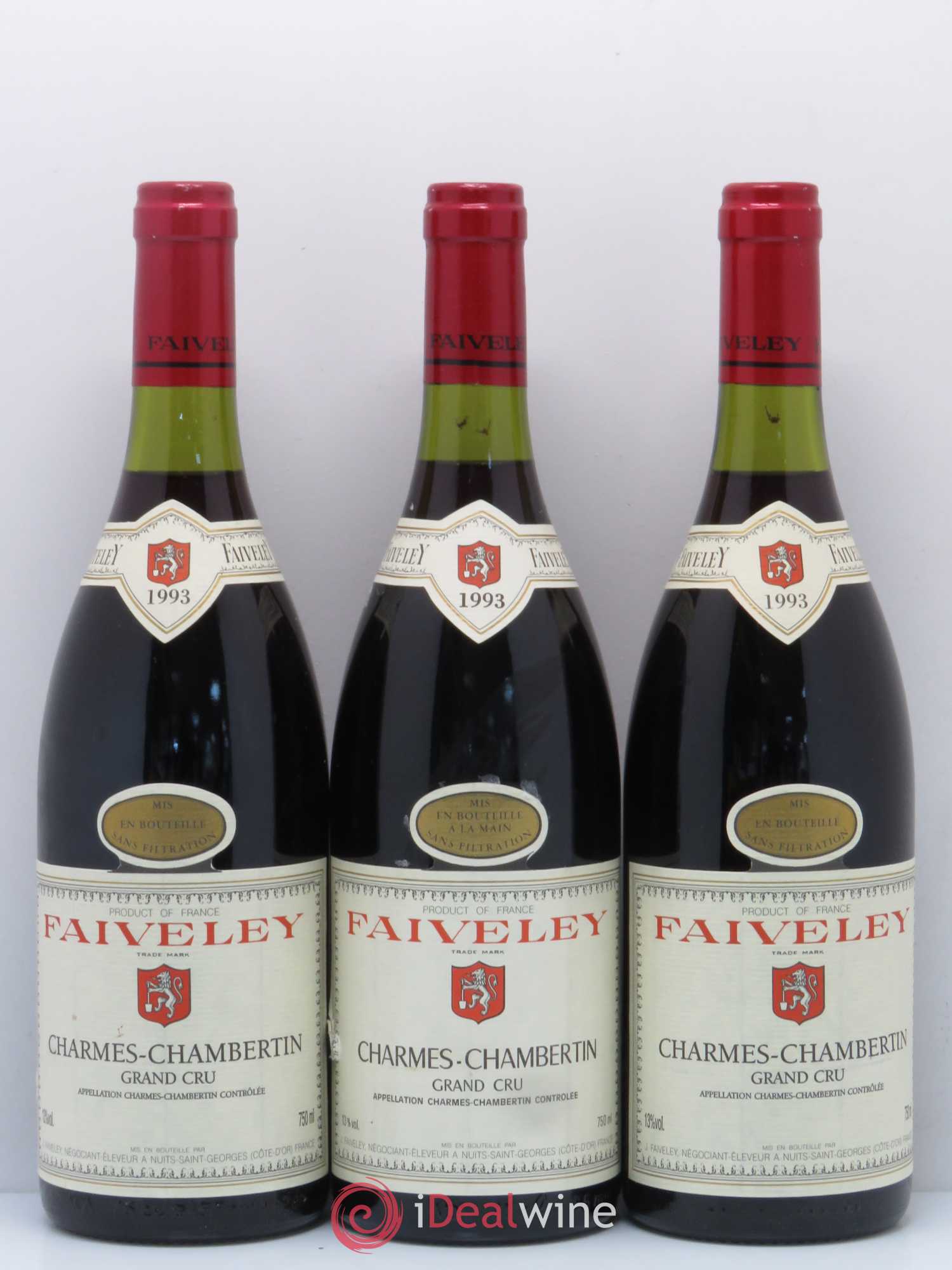 Charmes-Chambertin Grand Cru Faiveley 1993 - Lot de 3 bouteilles - 0