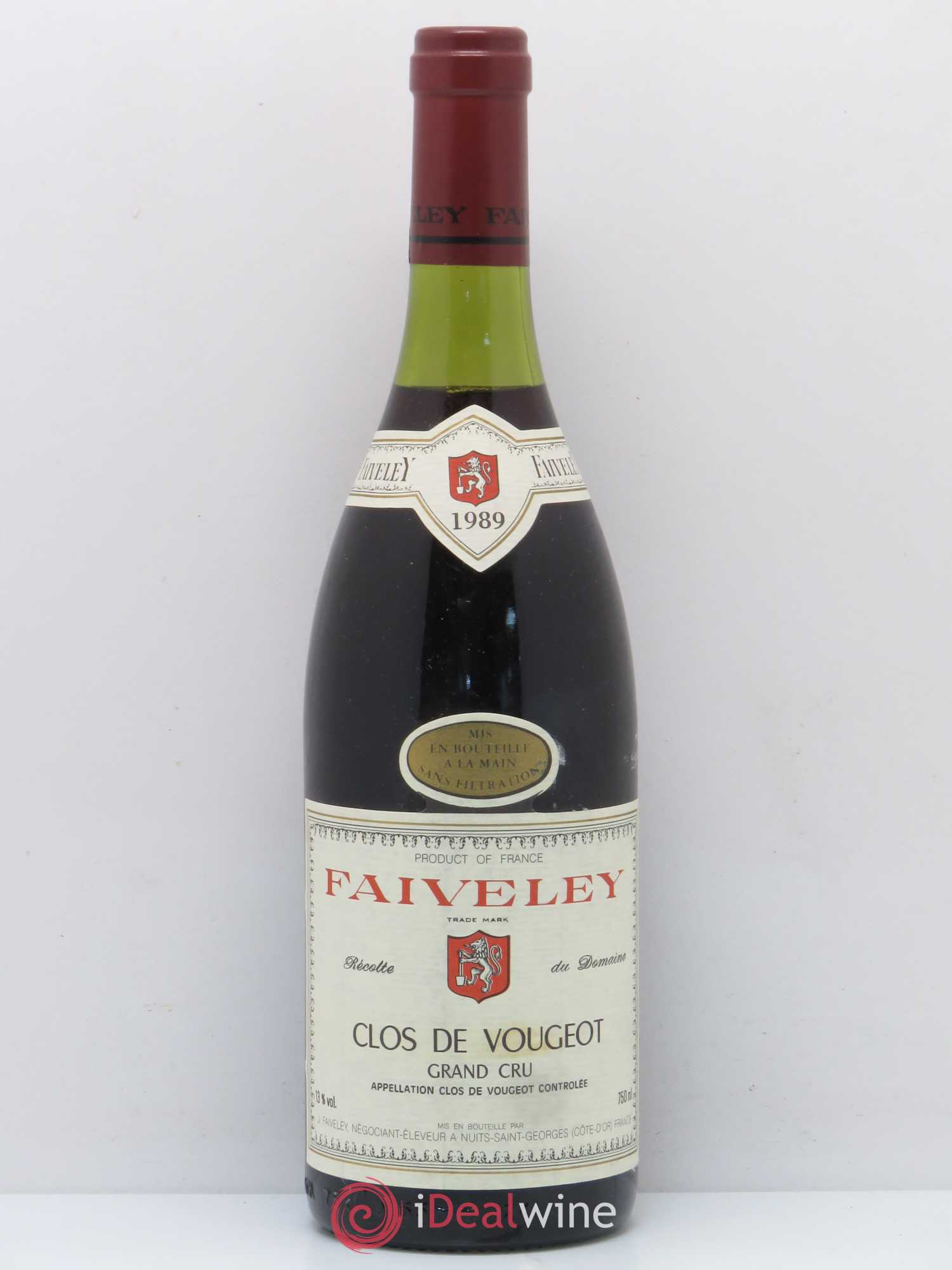 Clos de Vougeot Grand Cru Faiveley 1989 - Lot de 1 bouteille - 0