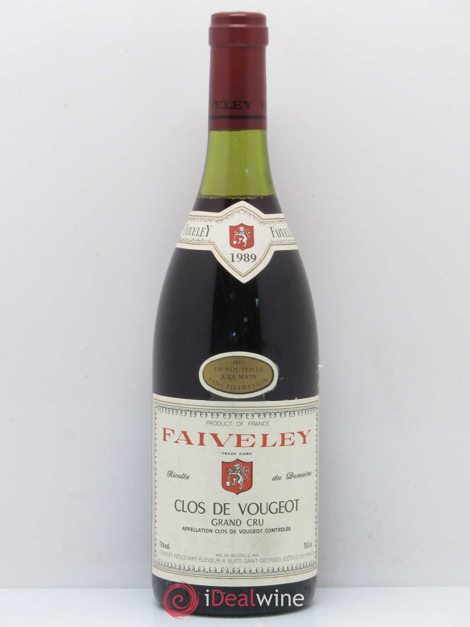 Clos de Vougeot Grand Cru Faiveley 1989 - Lot de 1 bouteille - 0
