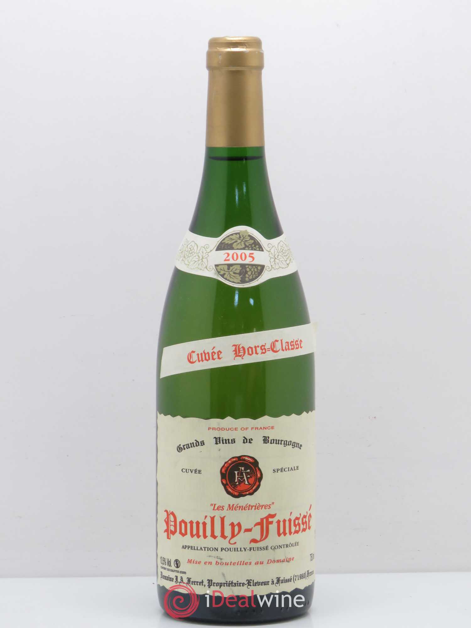 Pouilly-Fuissé 1er Cru Hors Classe Les Ménétrières J.A. Ferret (Domaine) 2005 - Lot de 1 bouteille - 0