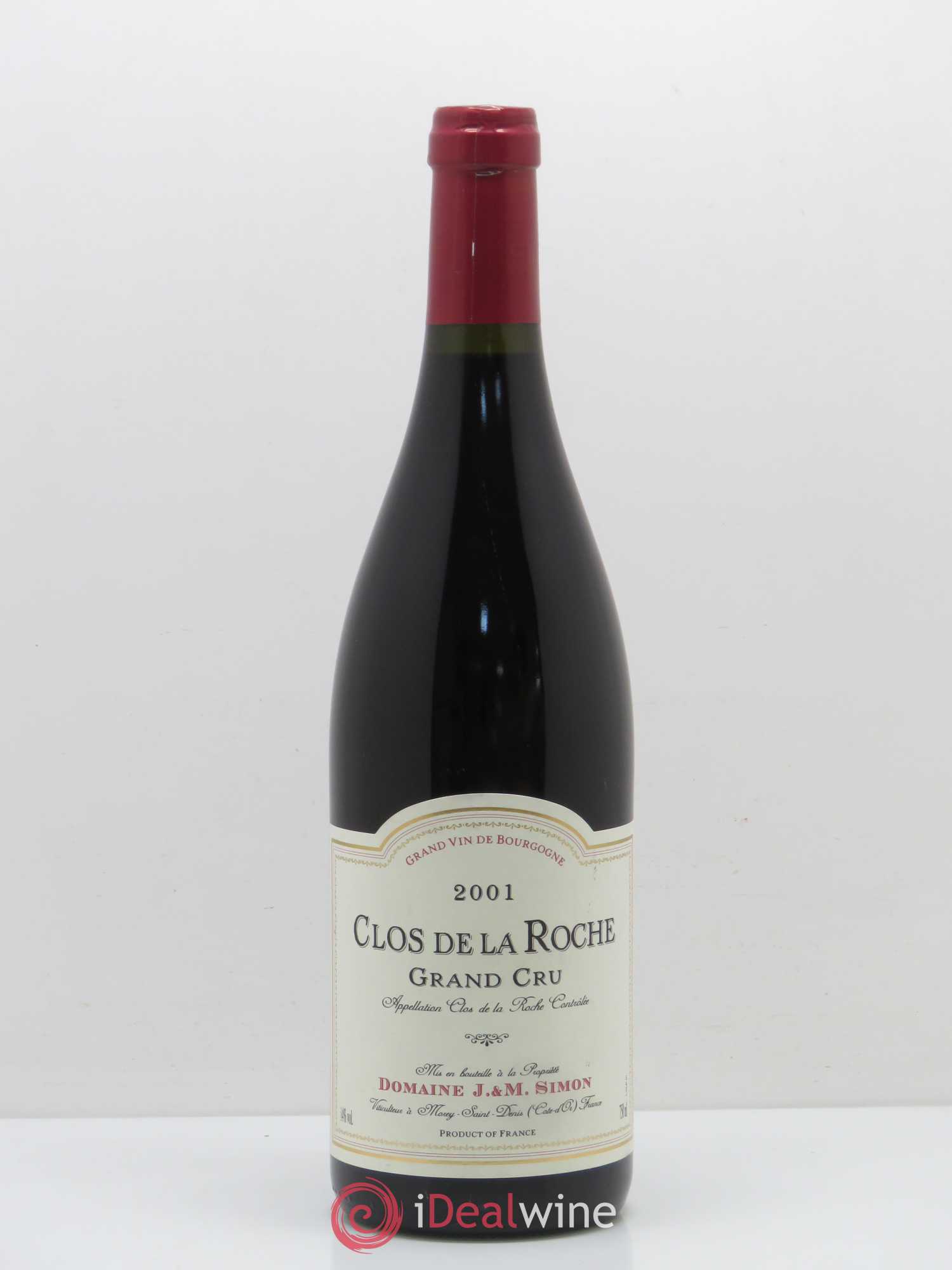 Clos de la Roche Grand Cru Simon 2001 - Lot de 1 bouteille - 0