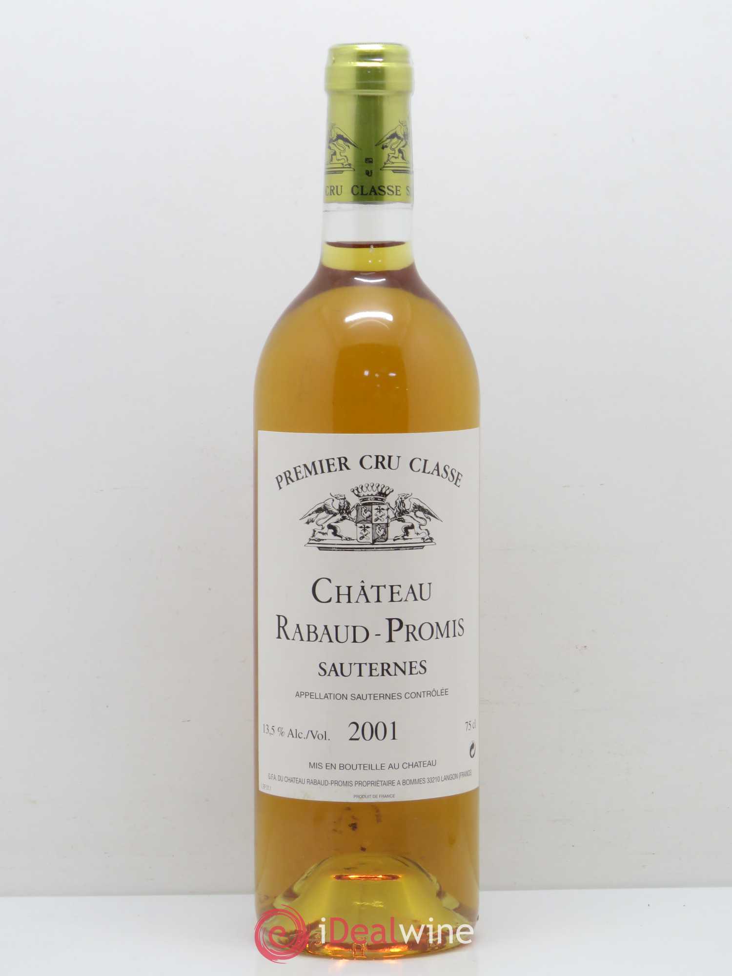 Château Rabaud Promis 1er Grand Cru Classé 2001 - Posten von 1 Flasche - 0
