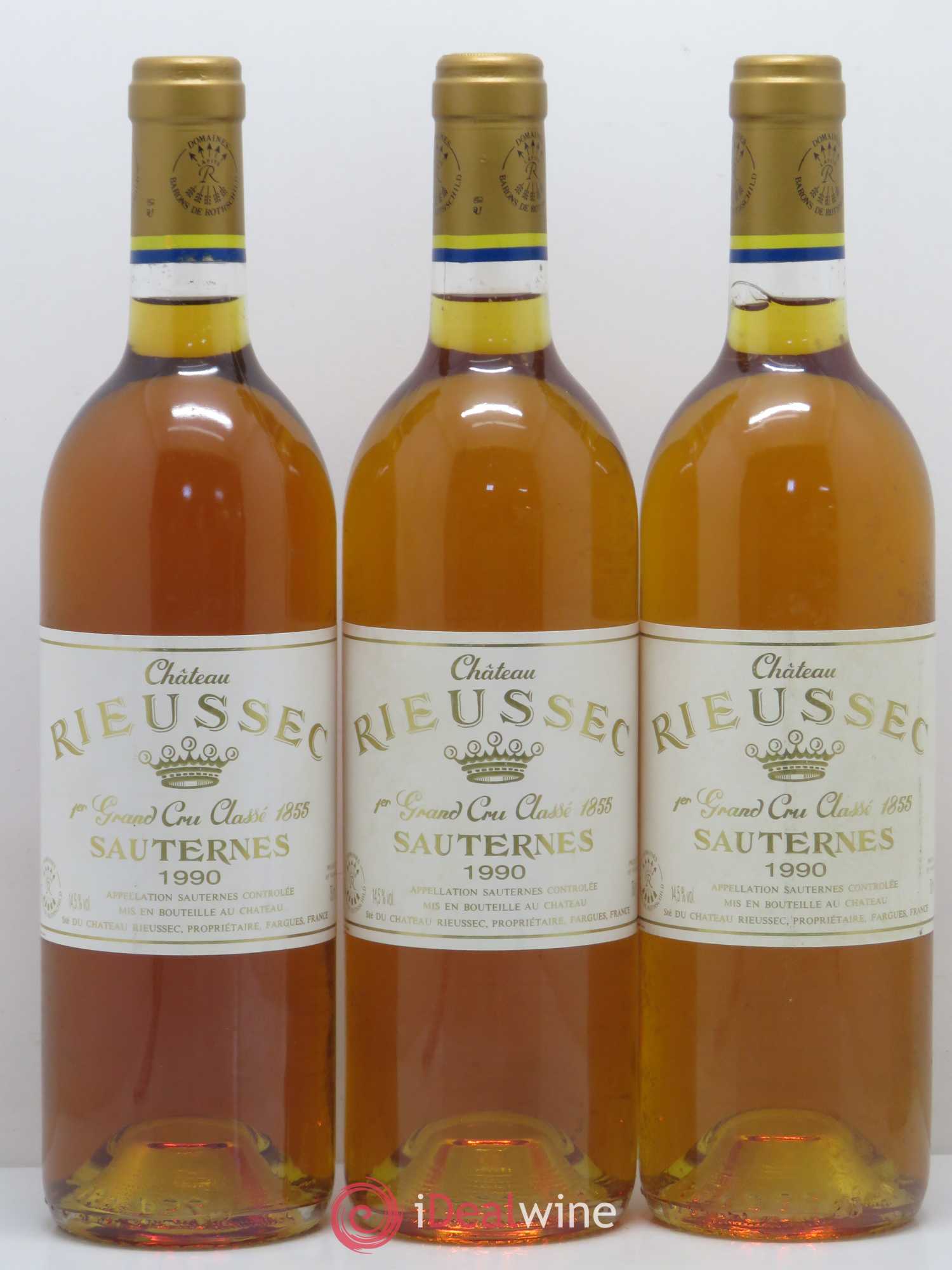 Château Rieussec 1er Grand Cru Classé 1990 - Lotto di 3 bottiglie - 0