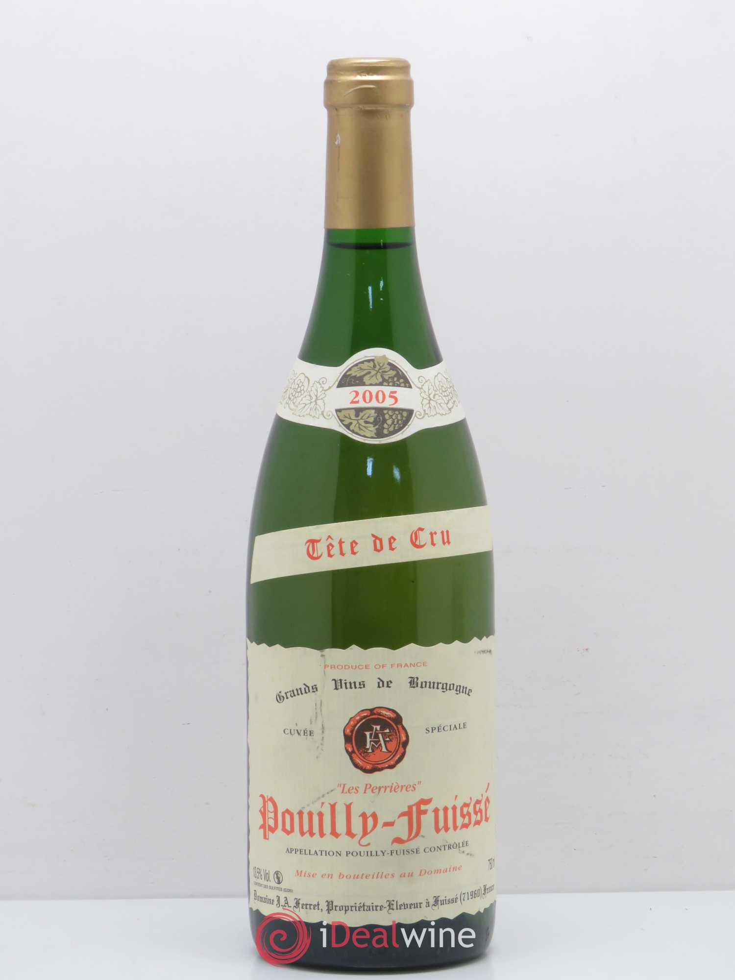 Pouilly-Fuissé Tête de Cru Les Perrières J.A. Ferret (Domaine) 2005 - Lot de 1 bouteille - 0