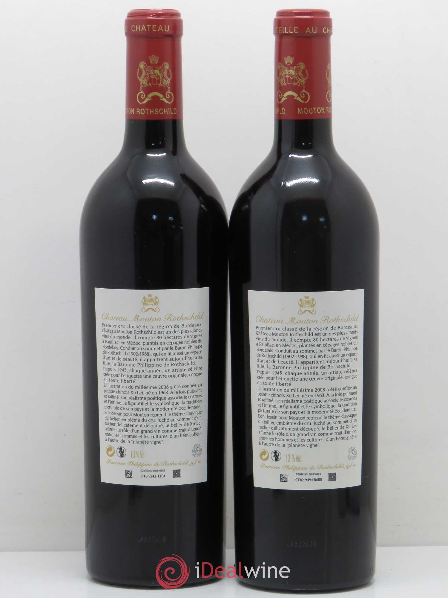 Château Mouton Rothschild 1er Grand Cru Classé 2008 - Lot de 2 bouteilles - 1