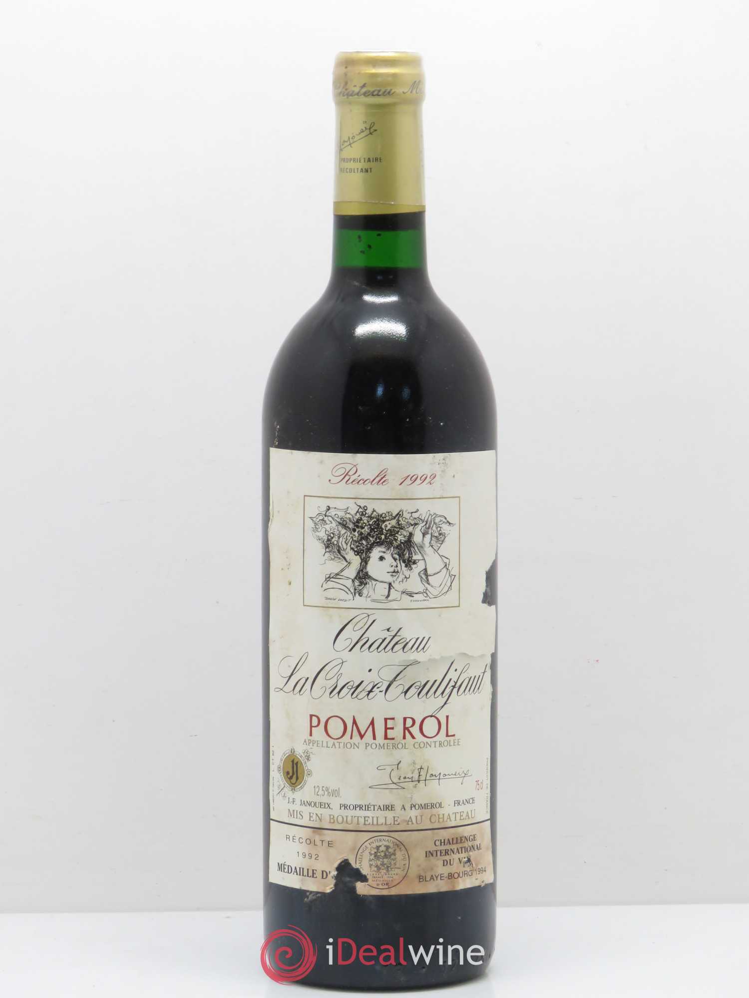 Château la Croix Toulifaut 1992 - Lot de 1 bouteille - 0