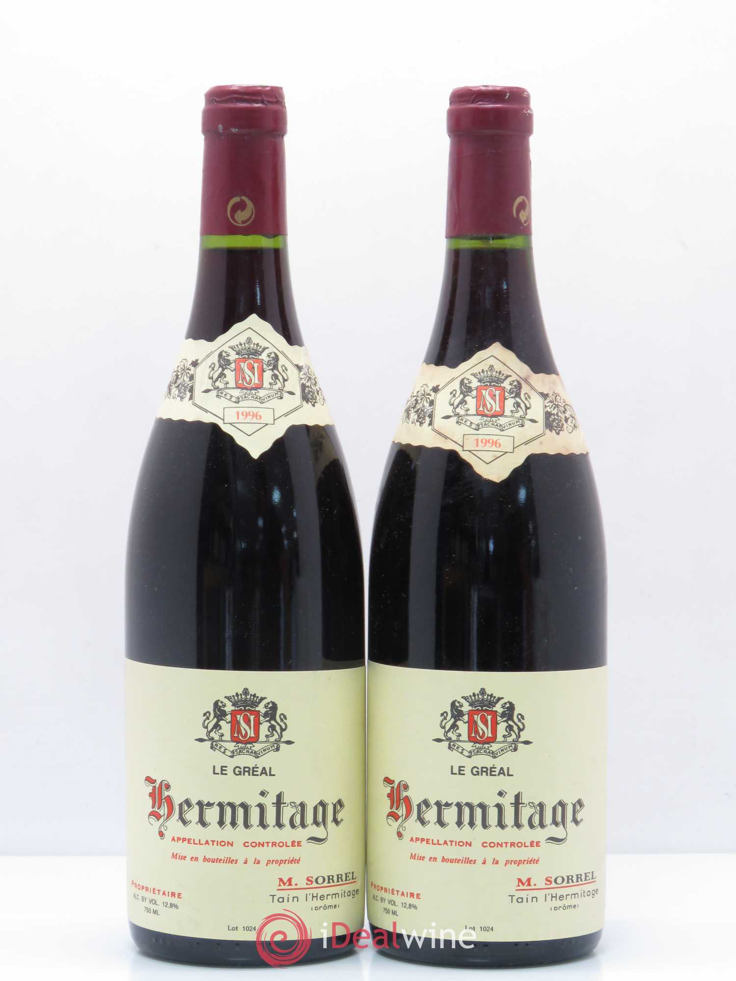 Hermitage Le Gréal Marc Sorrel 1996 - Lot de 2 bouteilles - 0