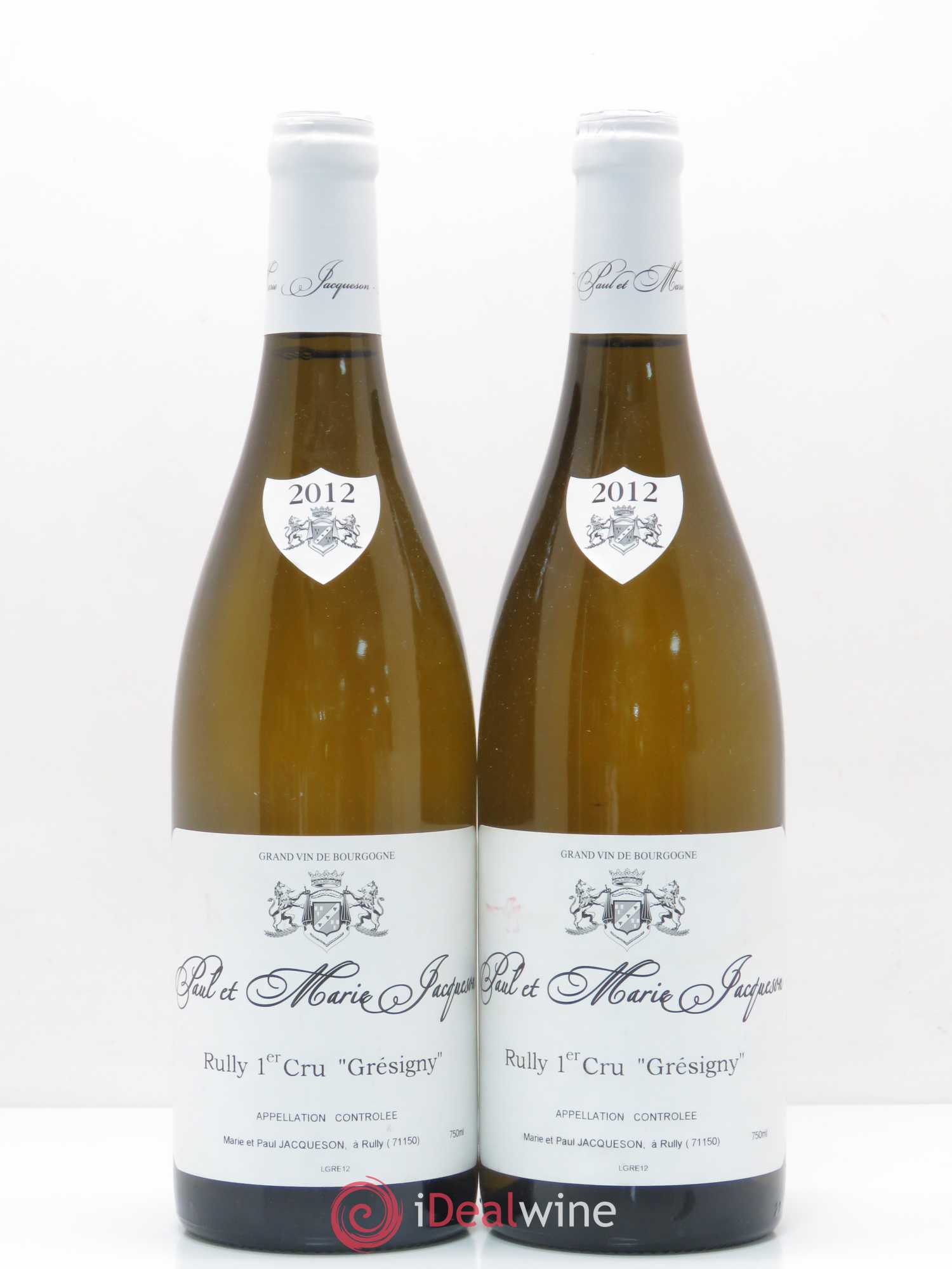 Rully 1er Cru Grésigny Paul & Marie Jacqueson 2012 - Lot de 2 bouteilles - 0