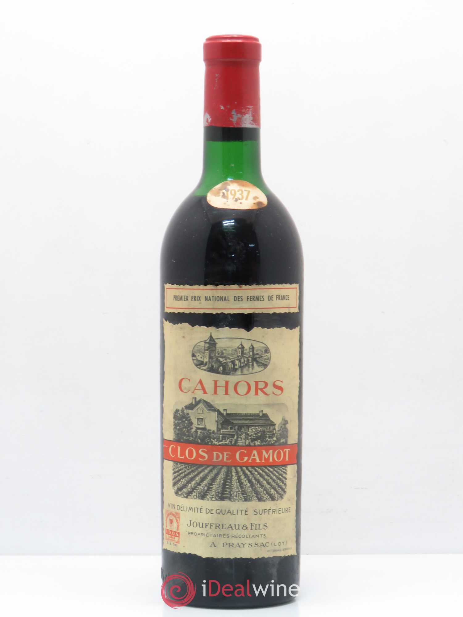 Cahors Clos de Gamot famille Jouffreau 1937 - Lot de 1 bouteille - 0