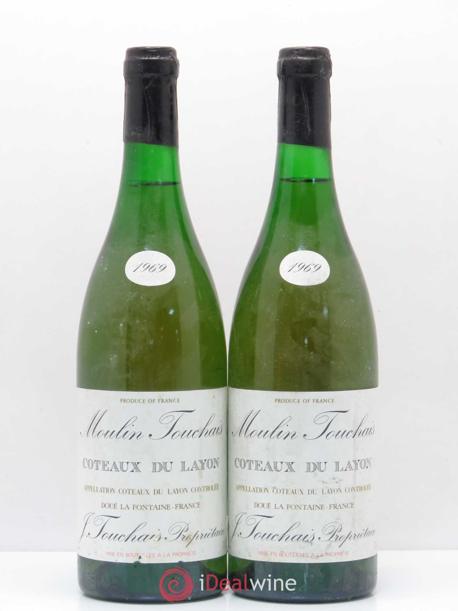 Coteaux du Layon Moulin Touchais 1969 - Lotto di 2 bottiglie - 0