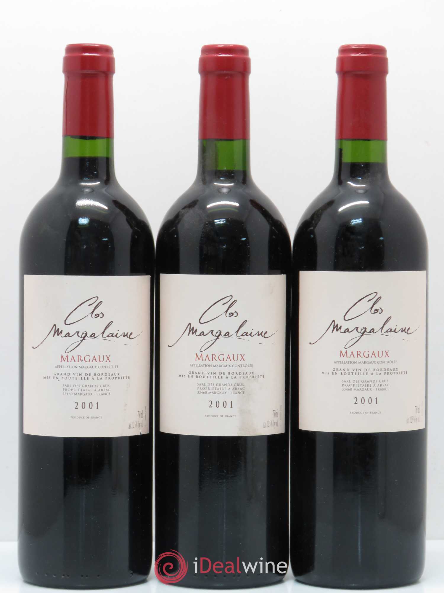 Clos Margalaine (sans prix de réserve) 2001 - Lot de 3 bouteilles - 0