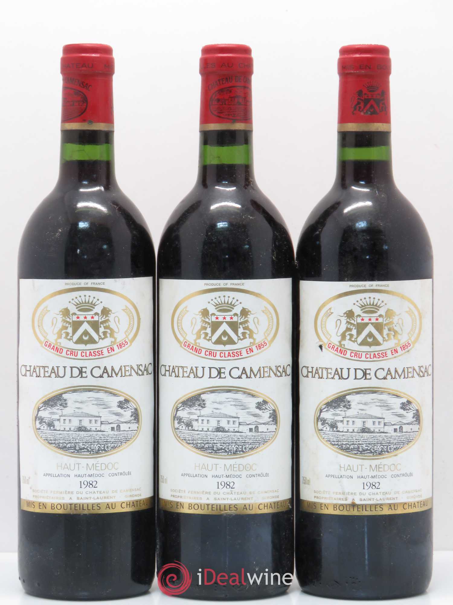 Château Camensac 5ème Grand Cru Classé 1982 - Lot de 3 bouteilles - 0