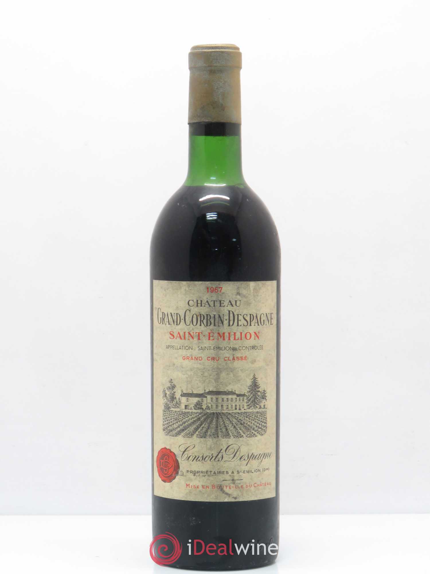 Château Grand Corbin Despagne Grand Cru Classé 1967 - Lot de 1 bouteille - 0