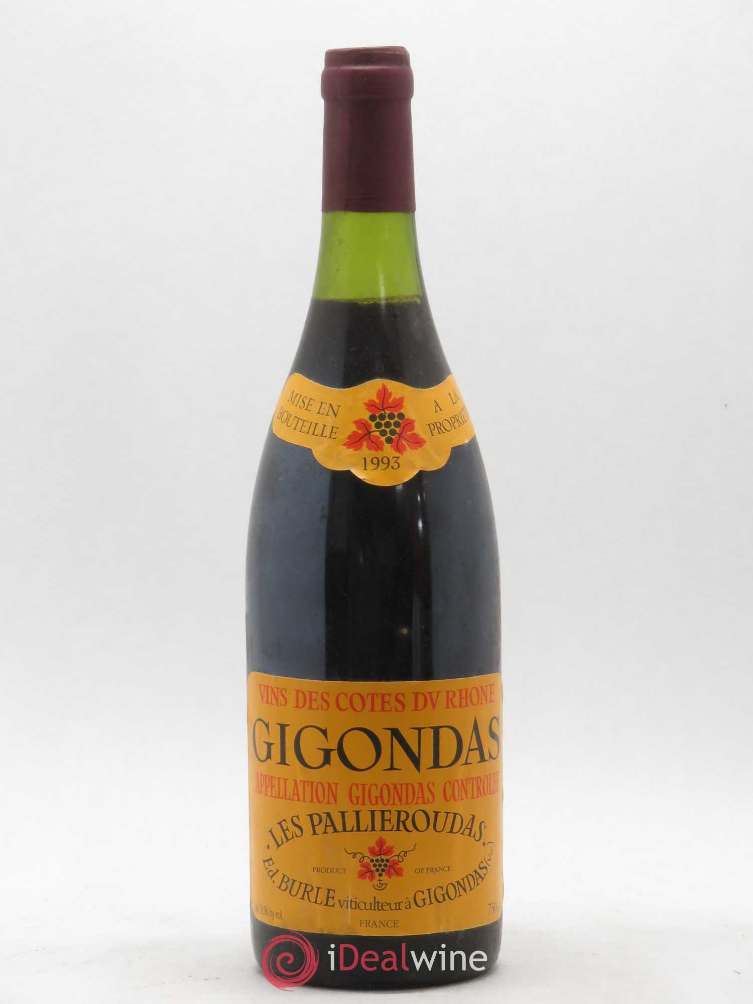 Gigondas Les Pallieroudas Burle 1993 - Posten von 1 Flasche - 0