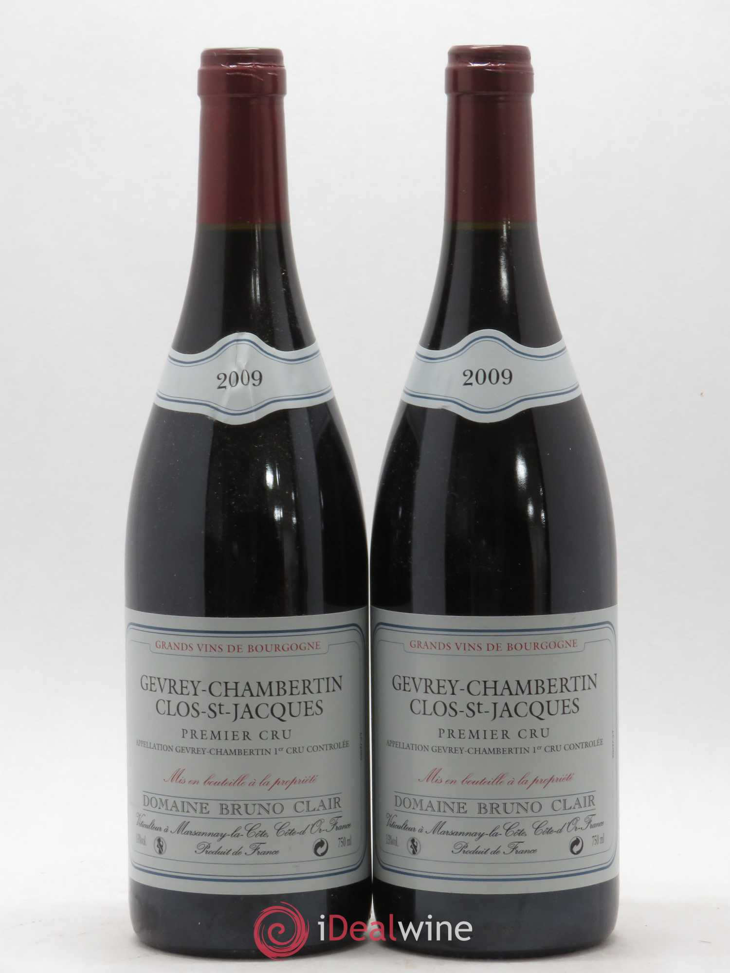 Gevrey-Chambertin 1er Cru Clos Saint-Jacques Bruno Clair (Domaine) 2009 - Lot de 2 bouteilles - 0