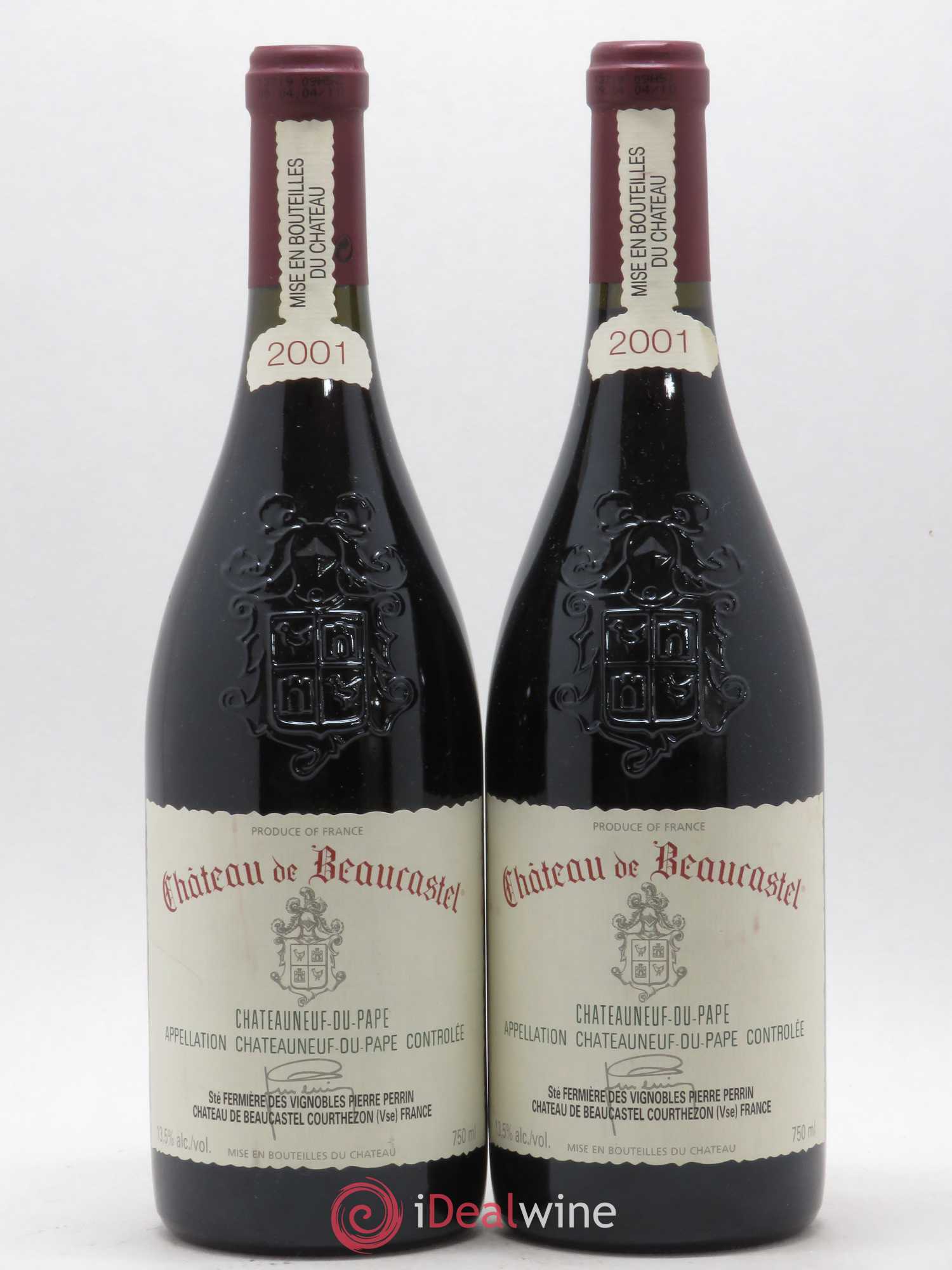 Châteauneuf-du-Pape Château de Beaucastel Famille Perrin 2001 - Lot de 2 bouteilles - 0