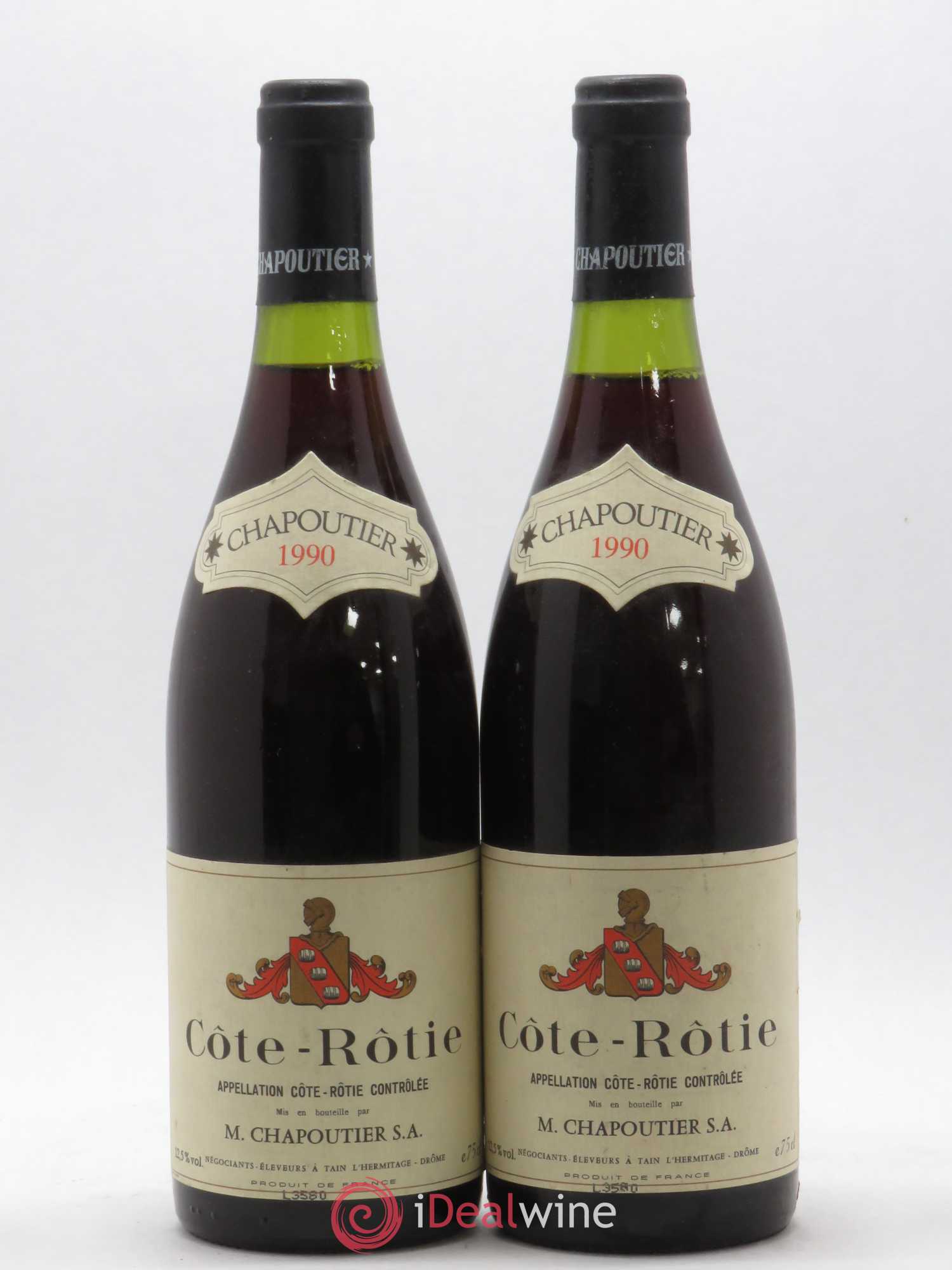 Côte-Rôtie Chapoutier 1990 - Lot de 2 bouteilles - 0