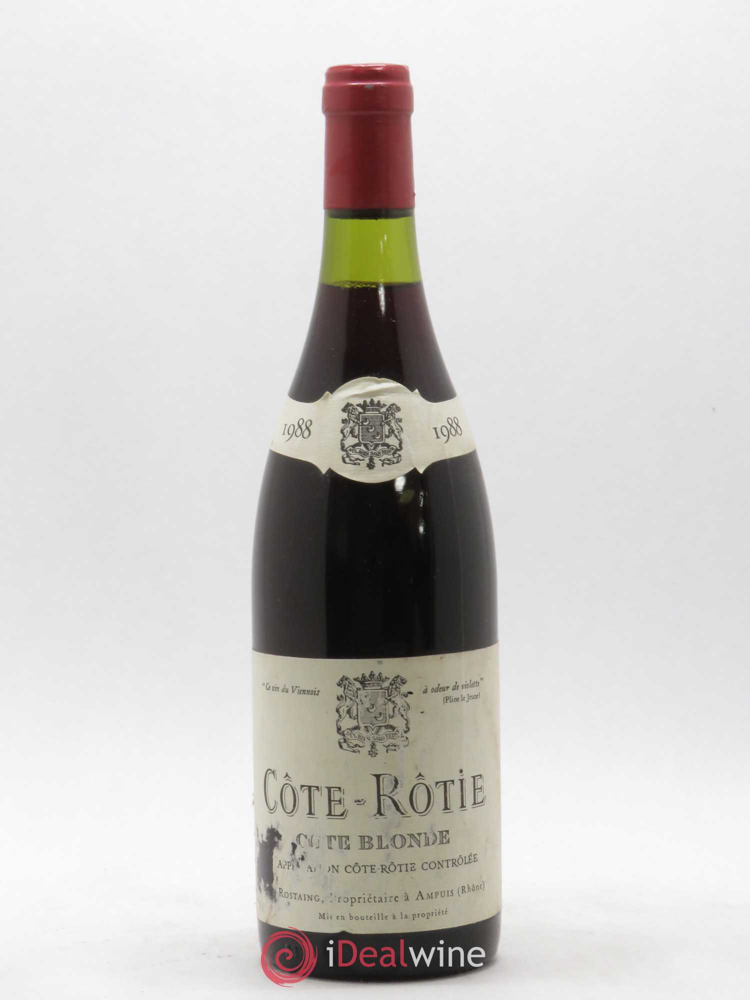 Côte-Rôtie Côte Blonde René Rostaing 1988 - Lot de 1 bouteille - 0