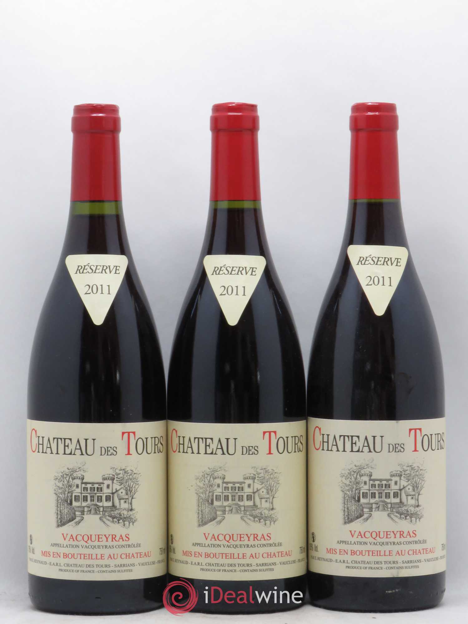 Vacqueyras Château des Tours Emmanuel Reynaud 2011 - Lot de 3 bouteilles - 0