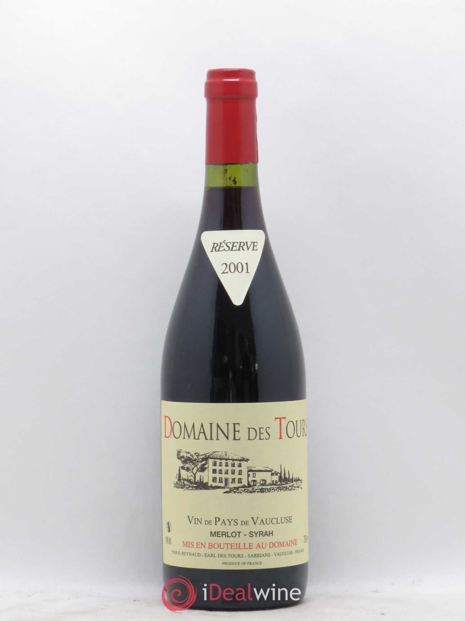 Vaucluse Domaine des Tours Merlot-Syrah Emmanuel Reynaud 2001 - Lot de 1 bouteille - 0