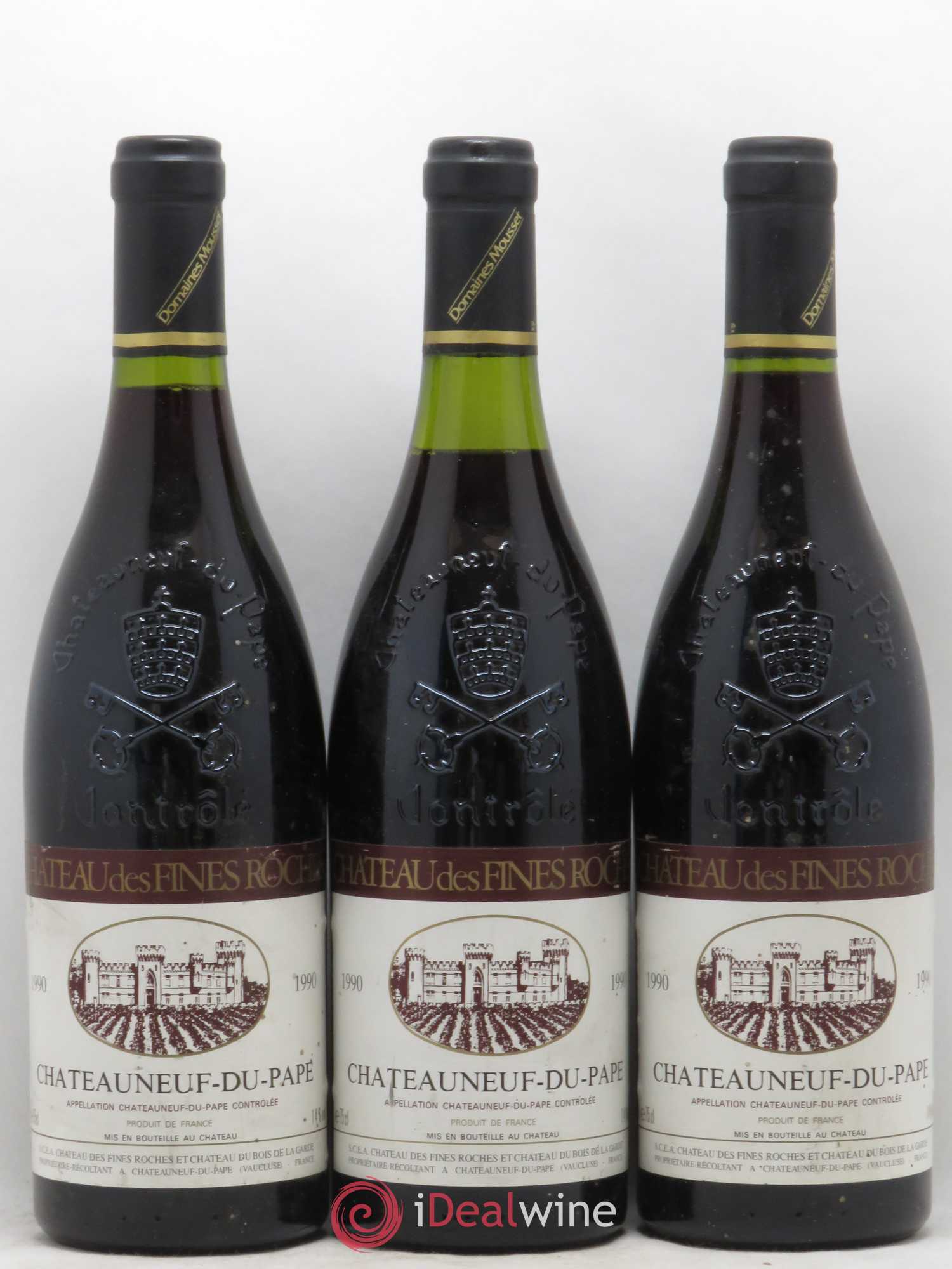 Châteauneuf-du-Pape Château des Fines Roches 1990 - Lot de 3 bouteilles - 0