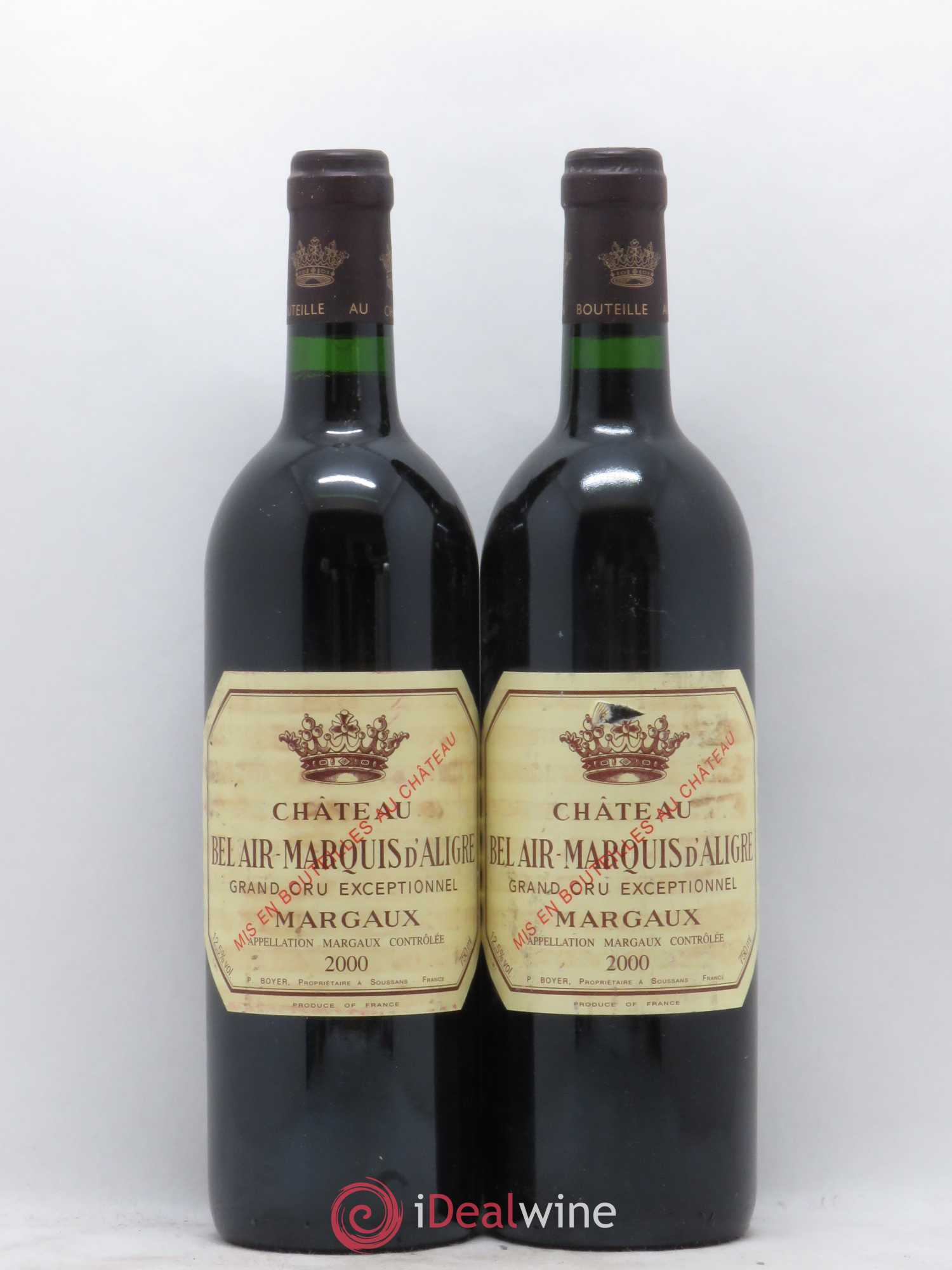 Château Bel Air Marquis d'Aligre 2000 - Lot de 2 bouteilles - 0