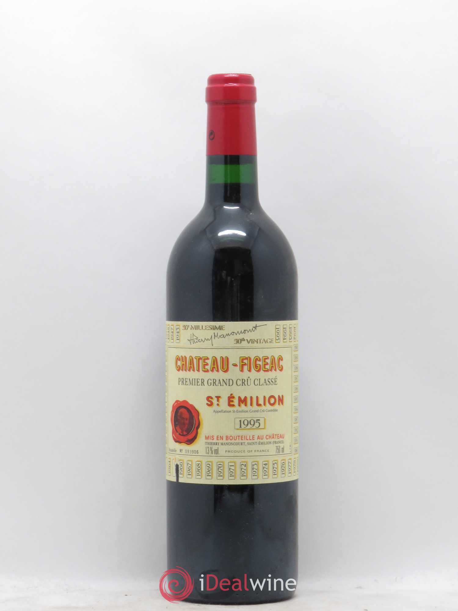 Château Figeac 1er Grand Cru Classé A 1995 - Lot de 1 bouteille - 0
