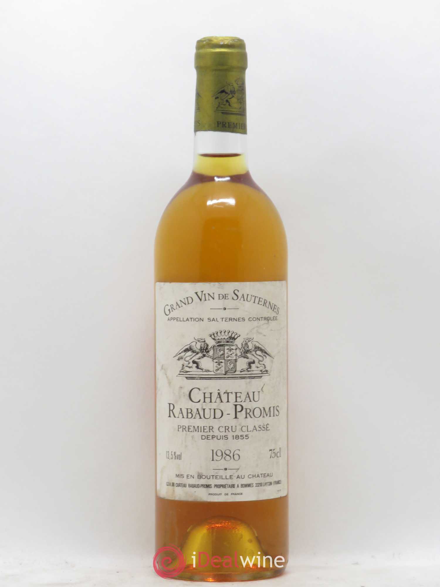 Château Rabaud Promis 1er Grand Cru Classé 1986 - Posten von 1 Flasche - 0