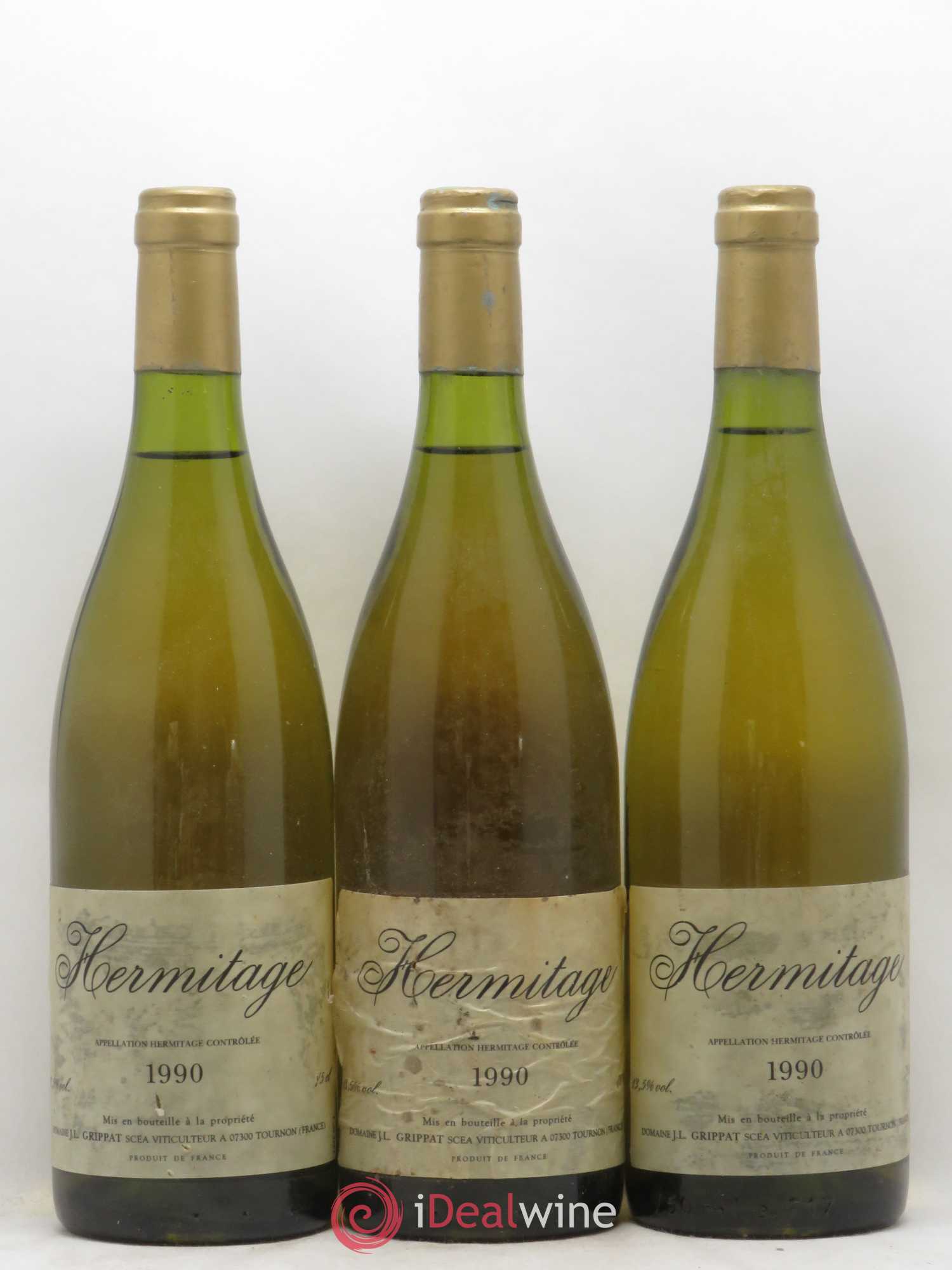 Hermitage Jean-Louis Grippat 1990 - Lot de 3 bouteilles - 0