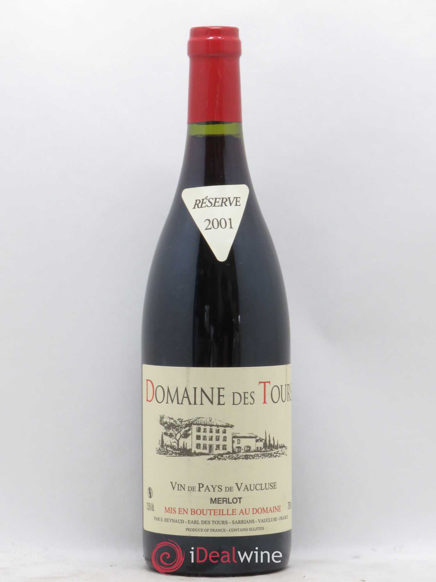 Vaucluse Domaine des Tours Merlot Emmanuel Reynaud 2001 - Lot de 1 bouteille - 0