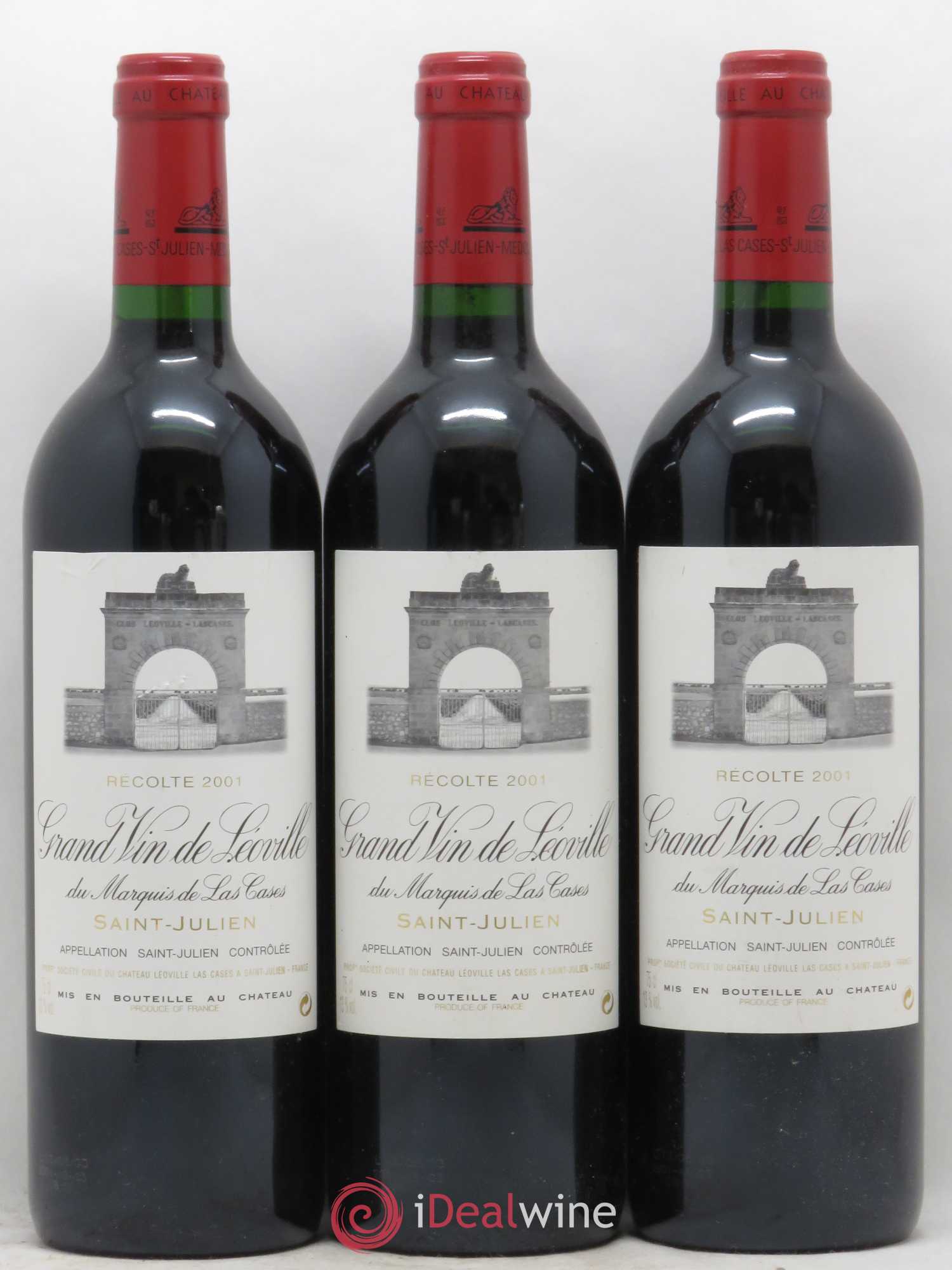 Château Léoville Las Cases 2ème Grand Cru Classé 2001 - Lot de 3 bouteilles - 0