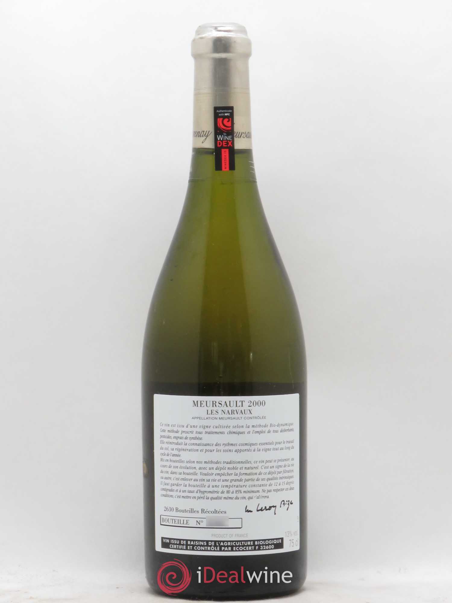 Meursault Les Narvaux d'Auvenay (Domaine) 2000 - Lot de 1 bouteille - 1