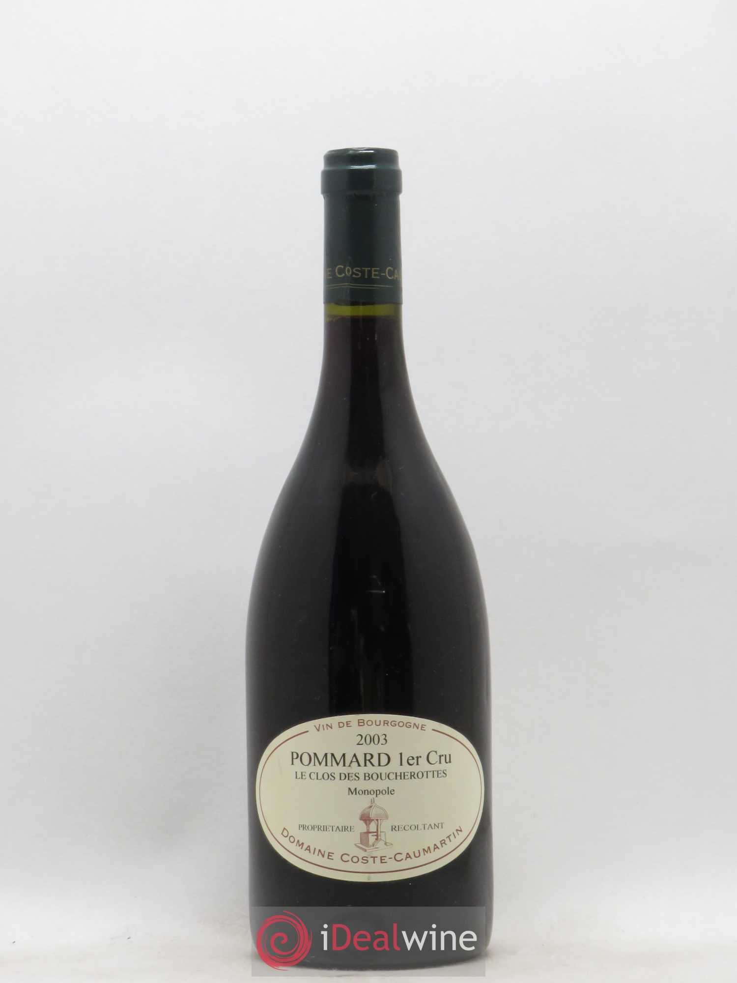 Pommard 1er Cru Le Clos Des Boucherottes Domaine Coste Caumartin 2003 - Posten von 1 Flasche - 0