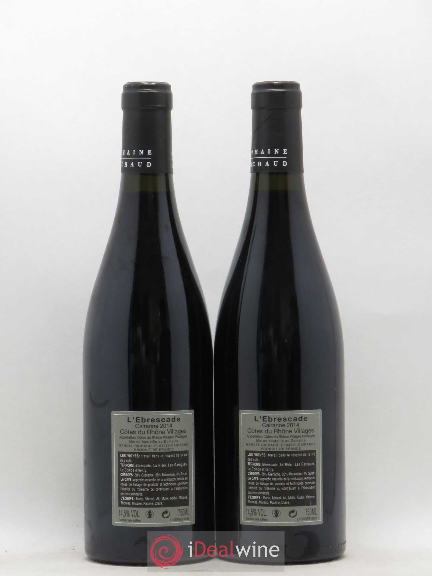 Cairanne Ebrescade Marcel Richaud 2014 - Lot de 2 bouteilles - 1