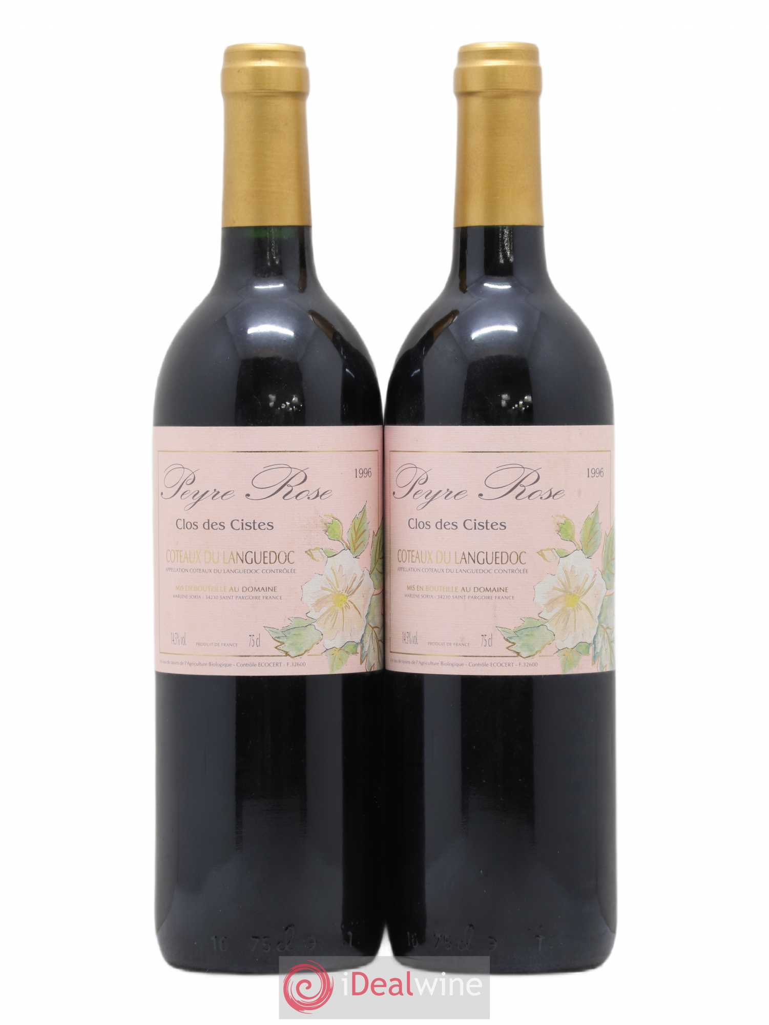 Vin de France (anciennement Coteaux du Languedoc) Domaine Peyre Rose Les Cistes Marlène Soria 1996 - Lot de 2 bouteilles - 0