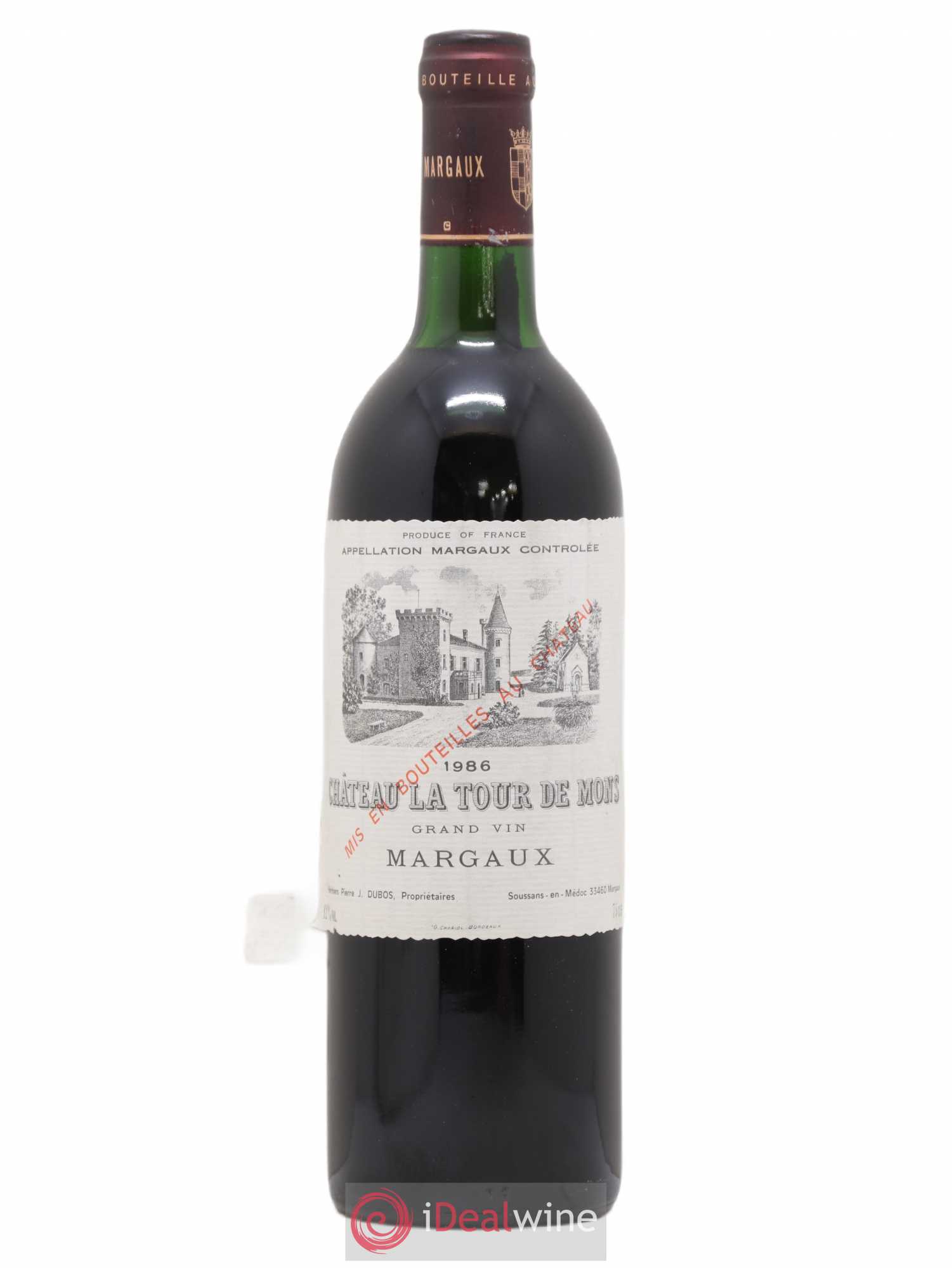Château la Tour de Mons Cru Bourgeois (sans prix de réserve) 1986 - Lot de 1 bouteille - 0