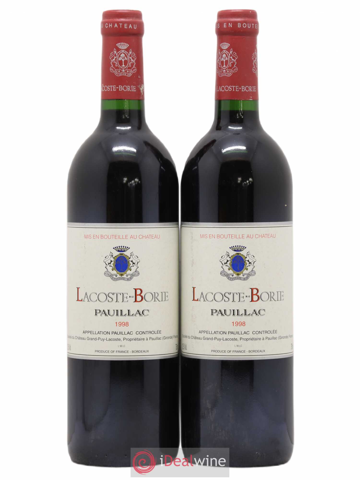Lacoste Borie 1998 - Lot de 2 bouteilles - 0