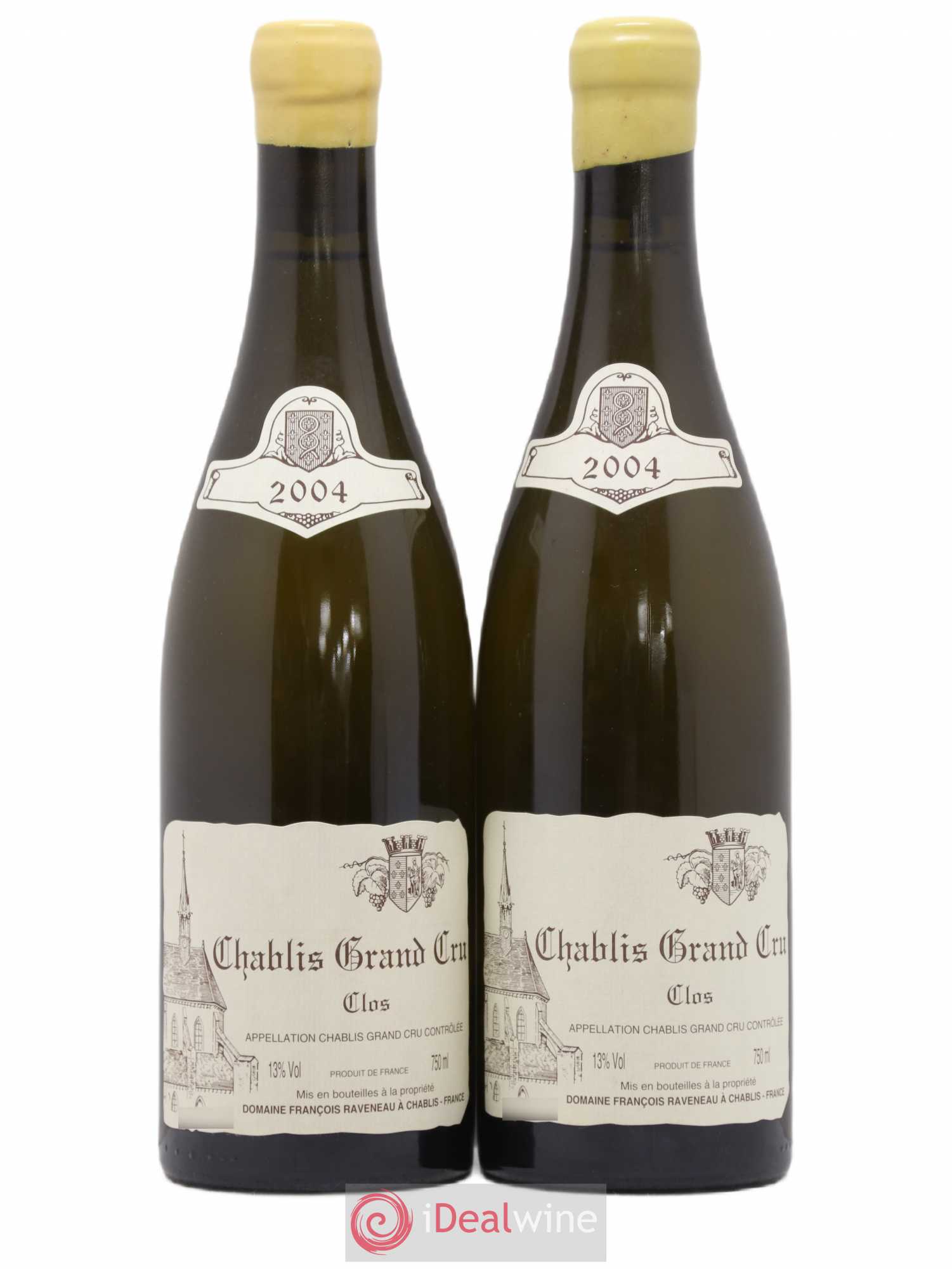 Chablis Grand Cru Clos Raveneau (Domaine) 2004 - Lot de 2 bouteilles - 0
