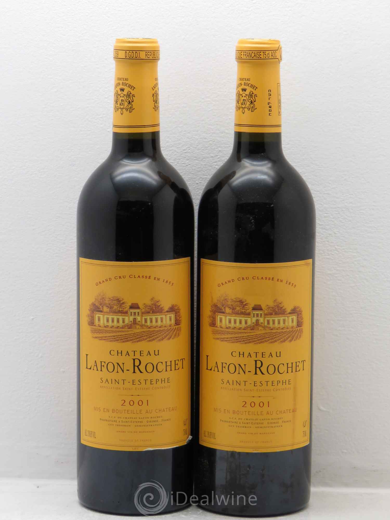 Château Lafon Rochet 4ème Grand Cru Classé 2001 - Lot de 2 bouteilles - 0