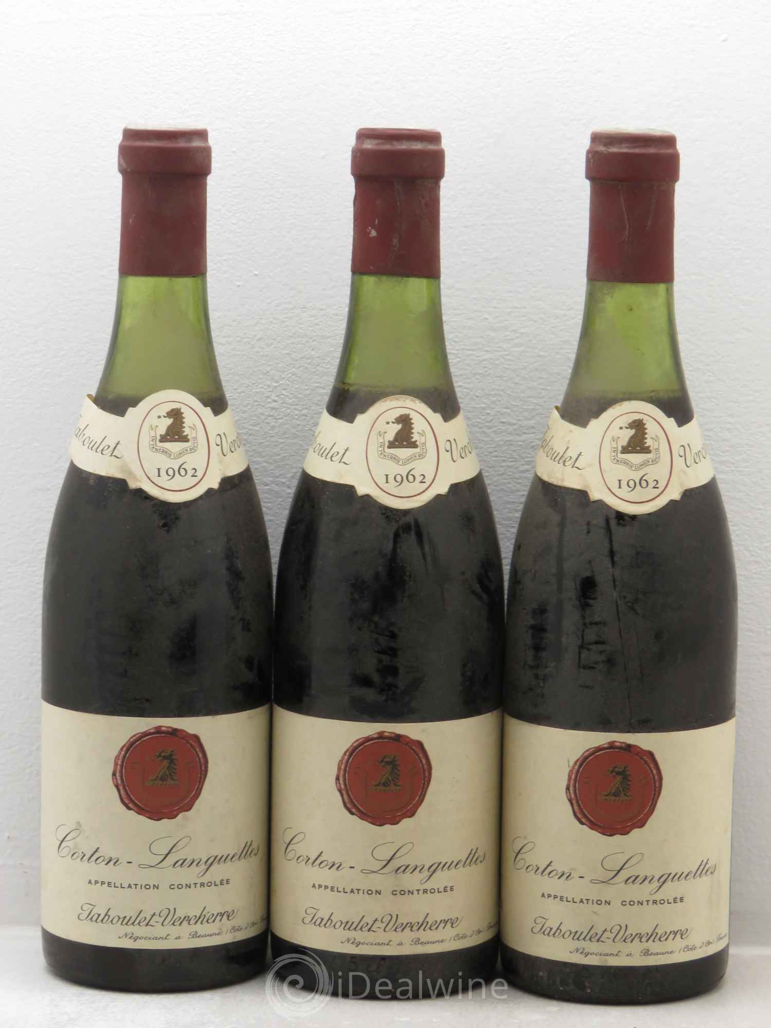 Corton Grand Cru languettes jaboulet vercherre 1962 - Posten von 3 Flaschen - 0
