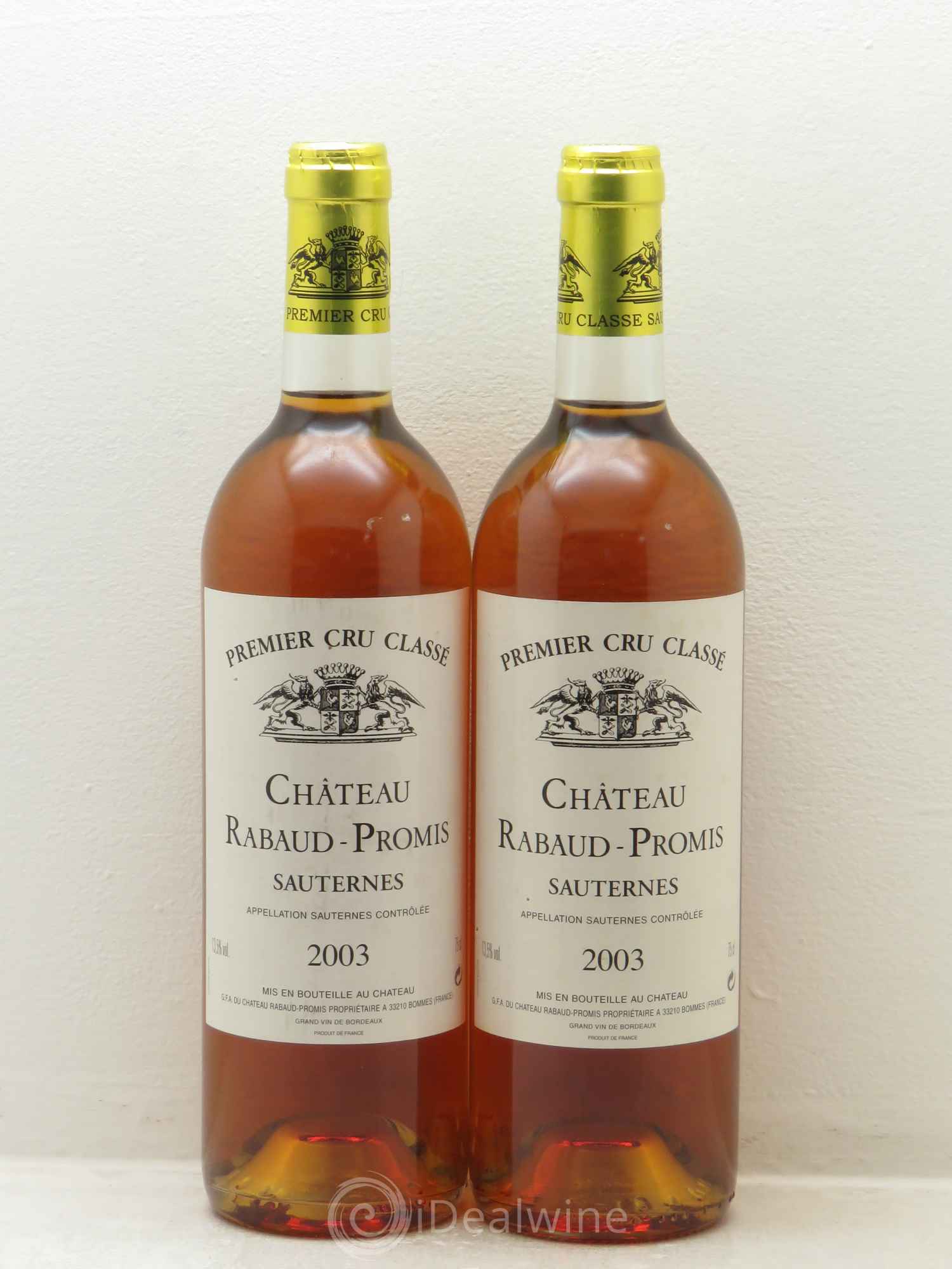 Château Rabaud Promis 1er Grand Cru Classé 2003 - Lotto di 2 bottiglie - 0