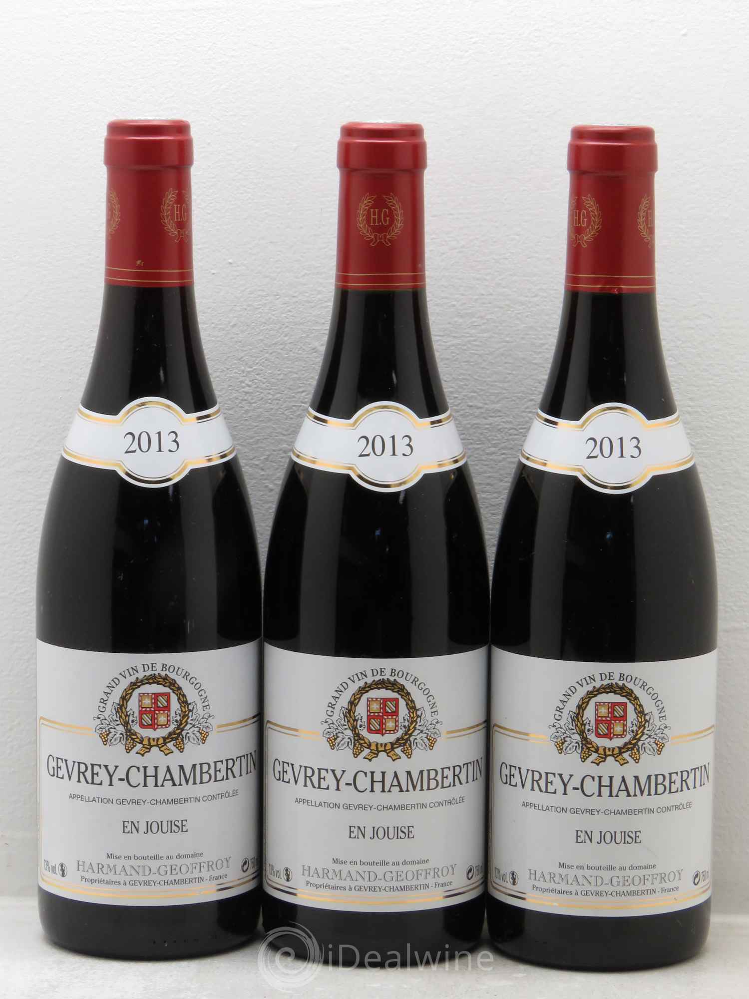Gevrey-Chambertin en jouise harmand geoffroy 2013 - Posten von 3 Flaschen - 0