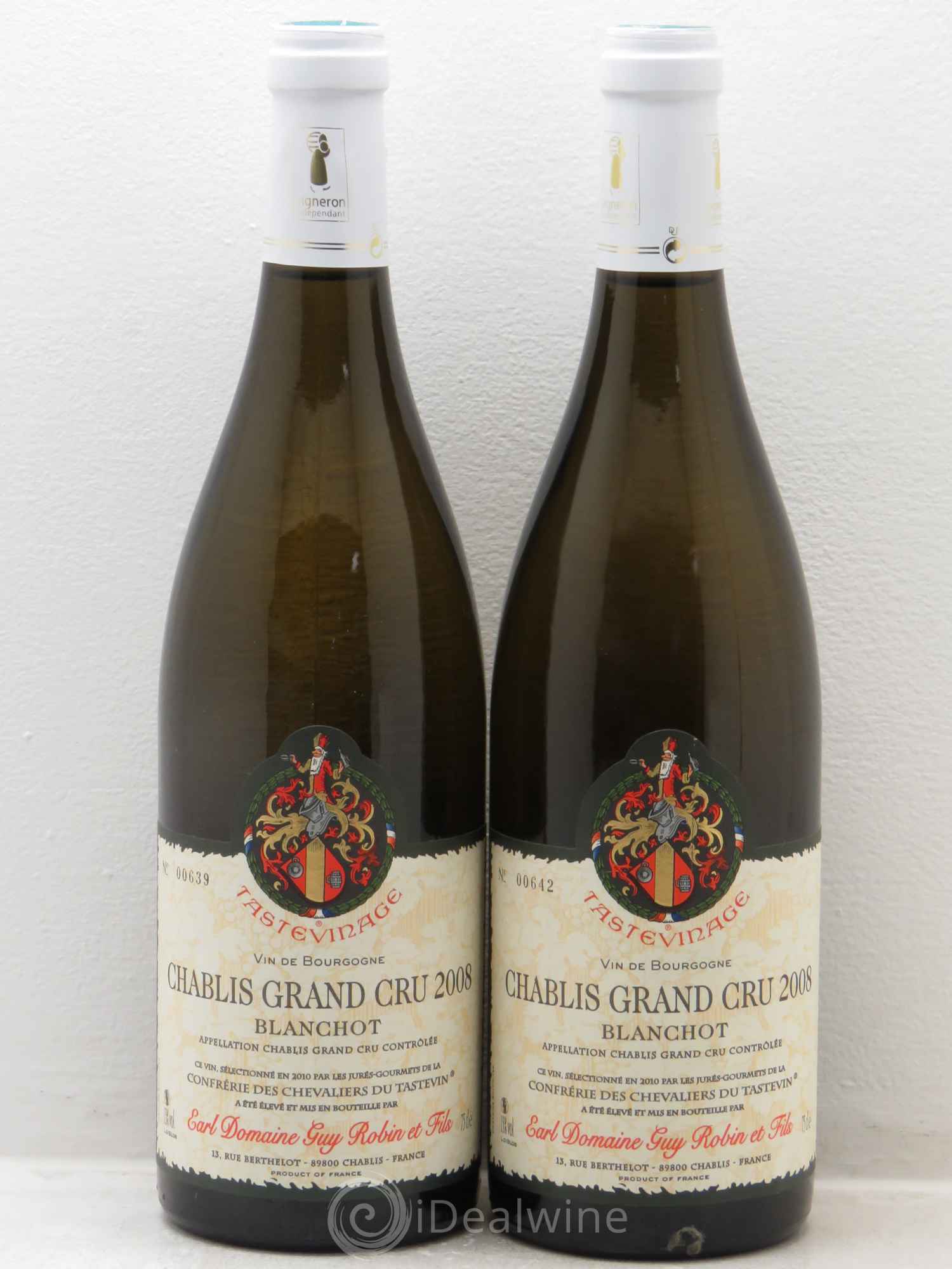 Chablis Grand Cru tastevine robin guy 2008 - Posten von 2 Flaschen - 0