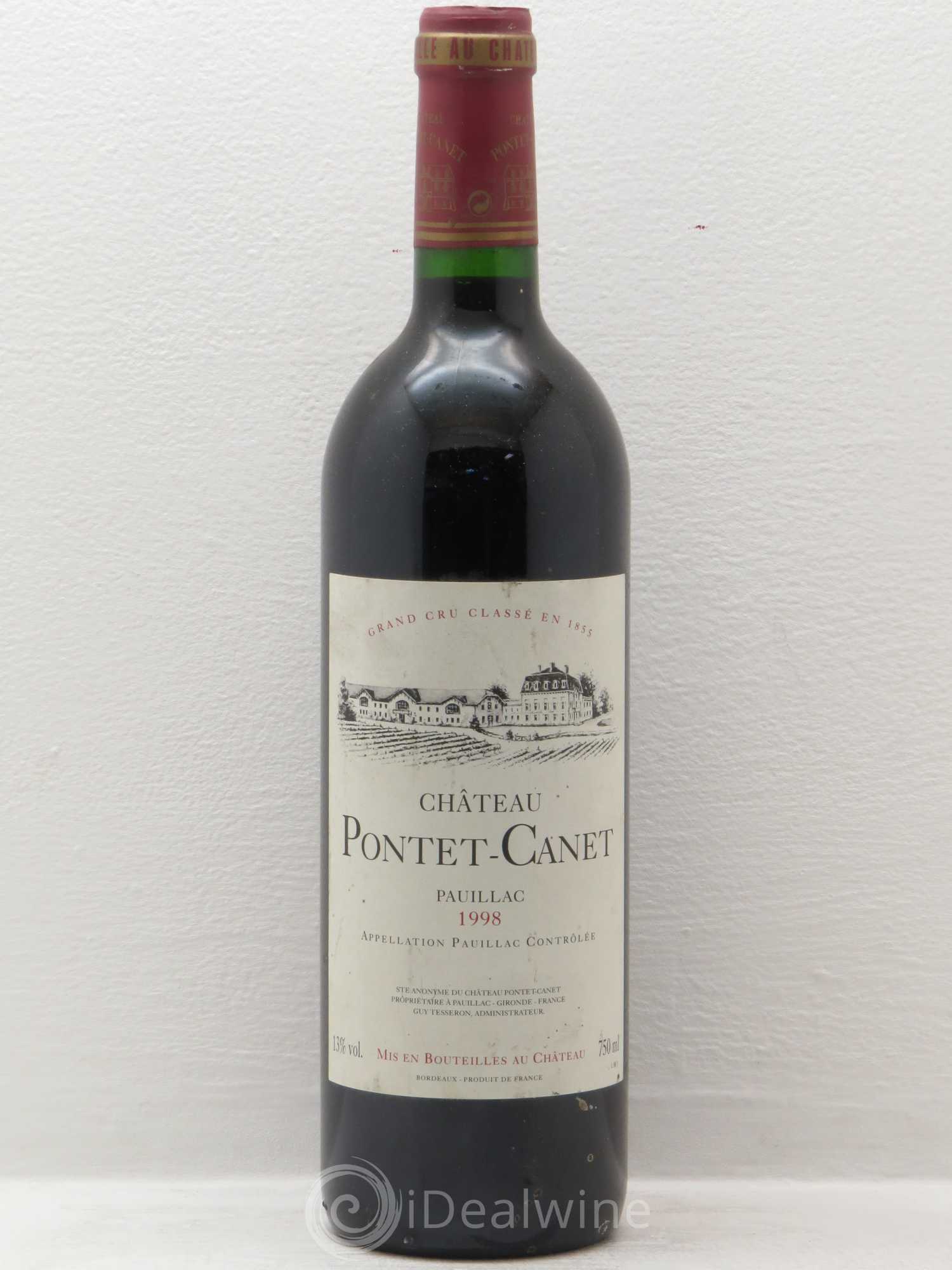 Château Pontet Canet 5ème Grand Cru Classé 1998 - Lot de 1 bouteille - 0