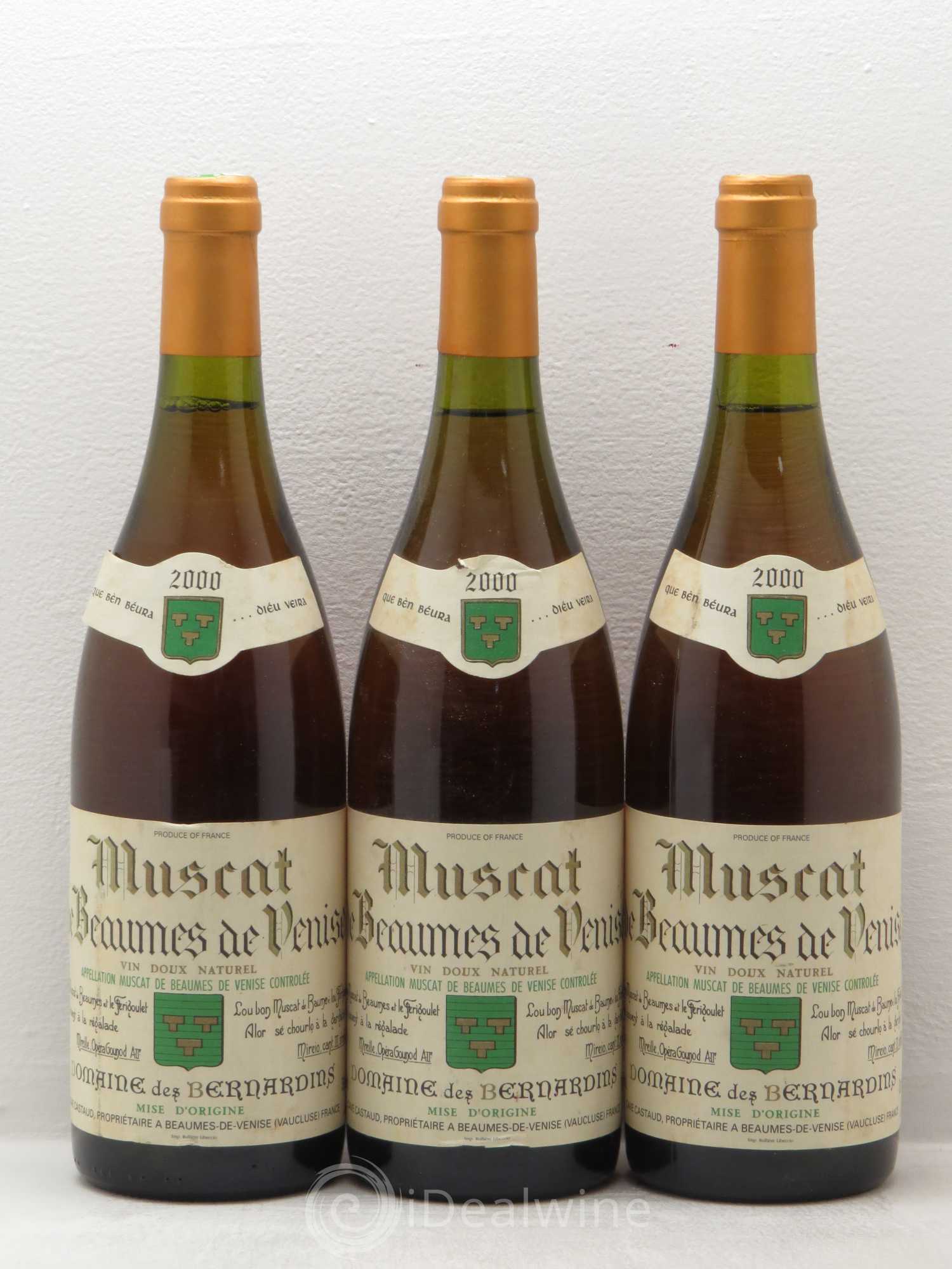 Muscat Beaumes de Venise Domaine des Bernardins 2000 - Posten von 3 Flaschen - 0