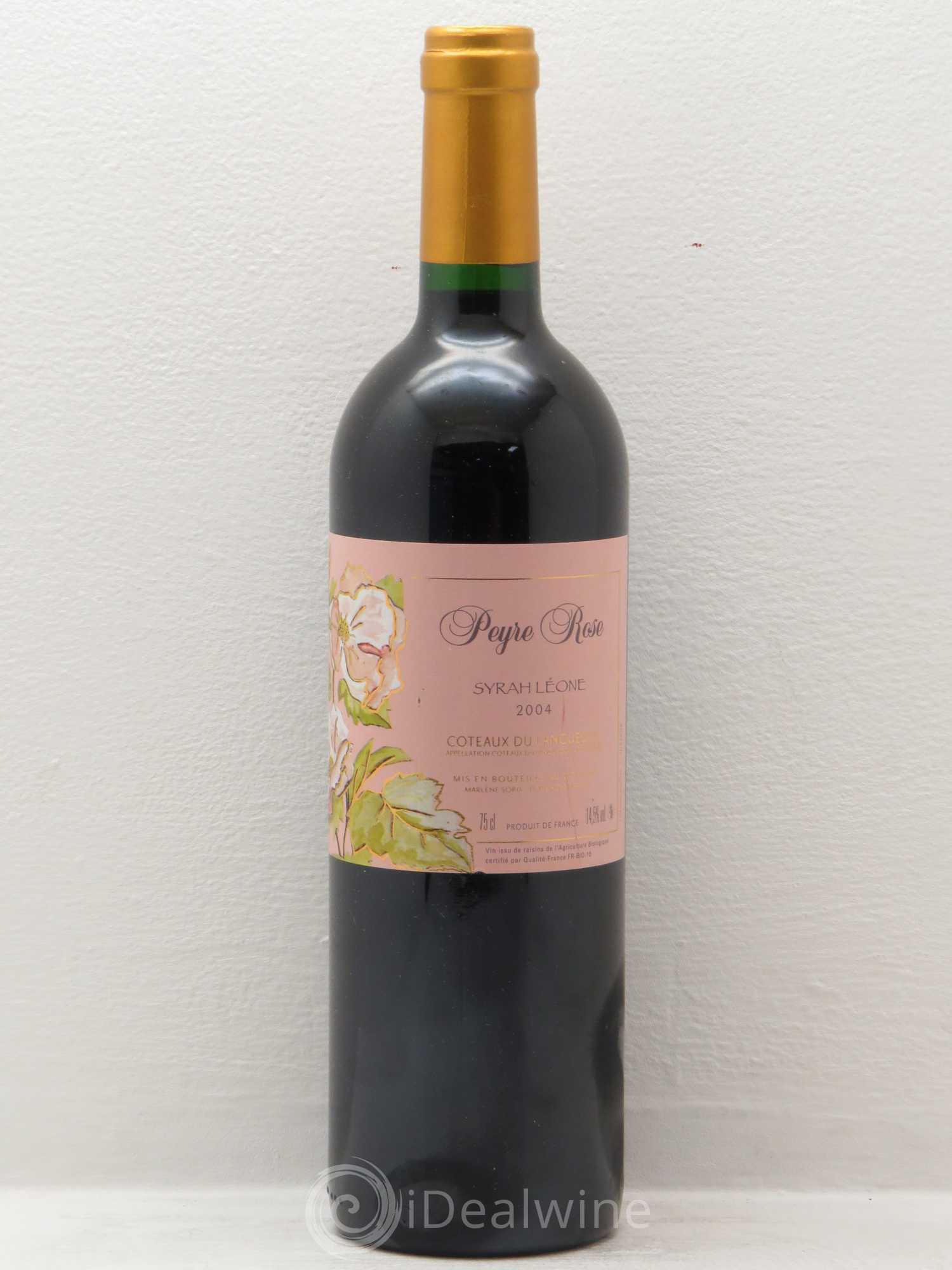 Coteaux du Languedoc Domaine Peyre Rose Belle Léone (anciennement Syrah Léone) Marlène Soria 2004 - Lot de 1 bouteille - 0