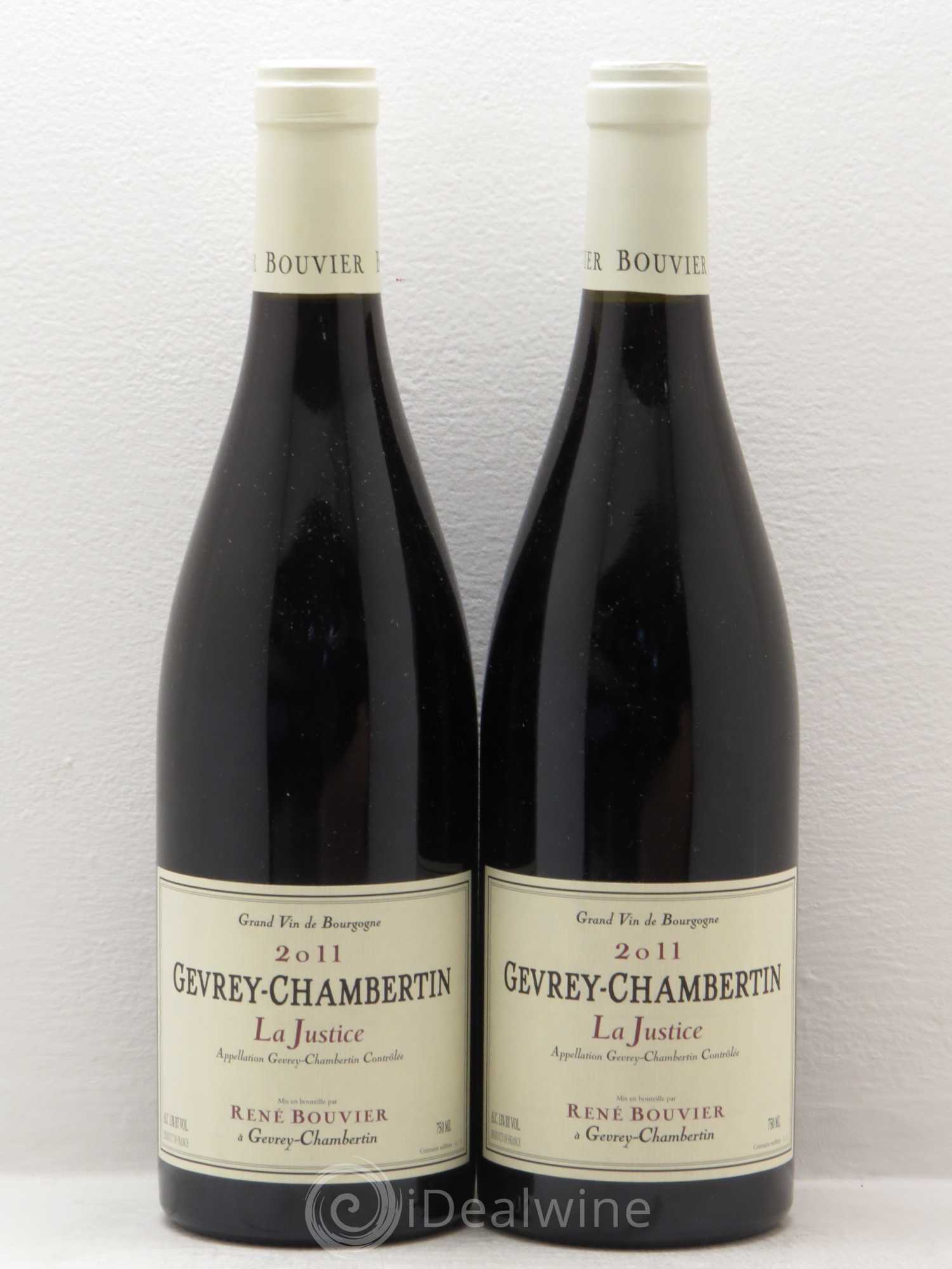 Gevrey-Chambertin La Justice René Bouvier (Domaine) 2011 - Lot de 2 bouteilles - 0